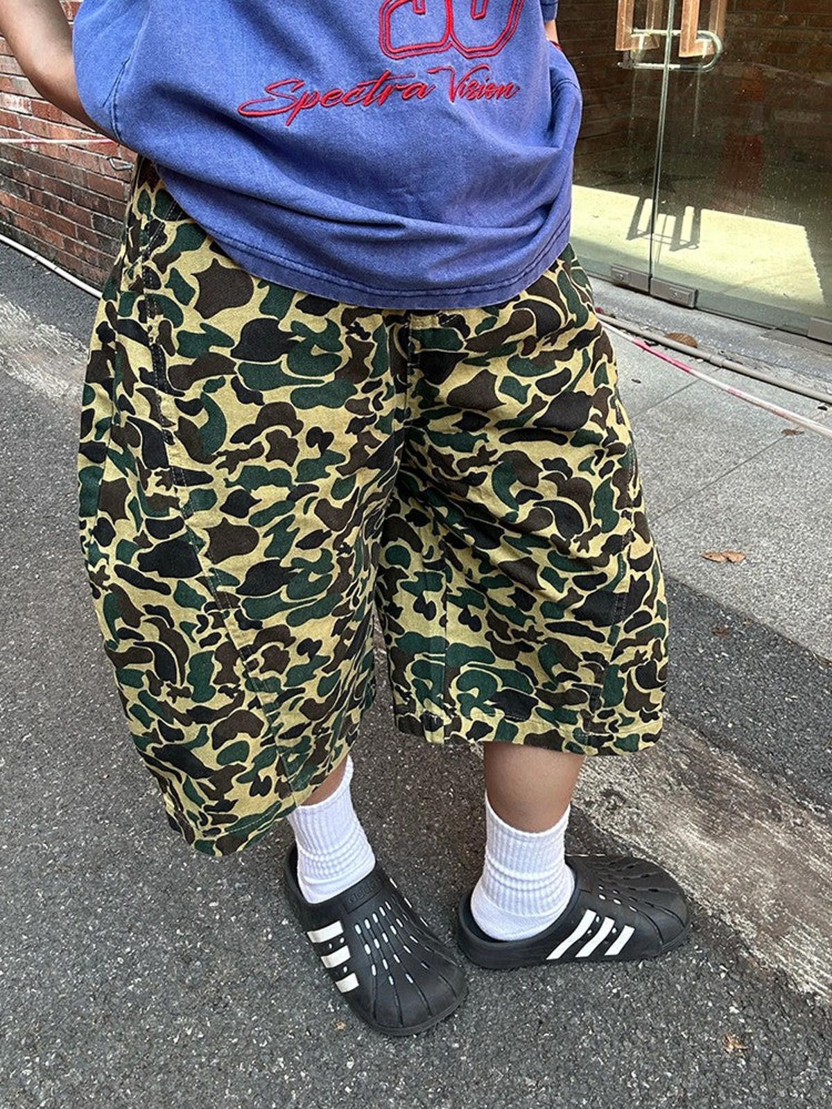 Vintage Camo Print Baggy Jorts, Baggy Shorts Size US 33 - 2 Thumbnail