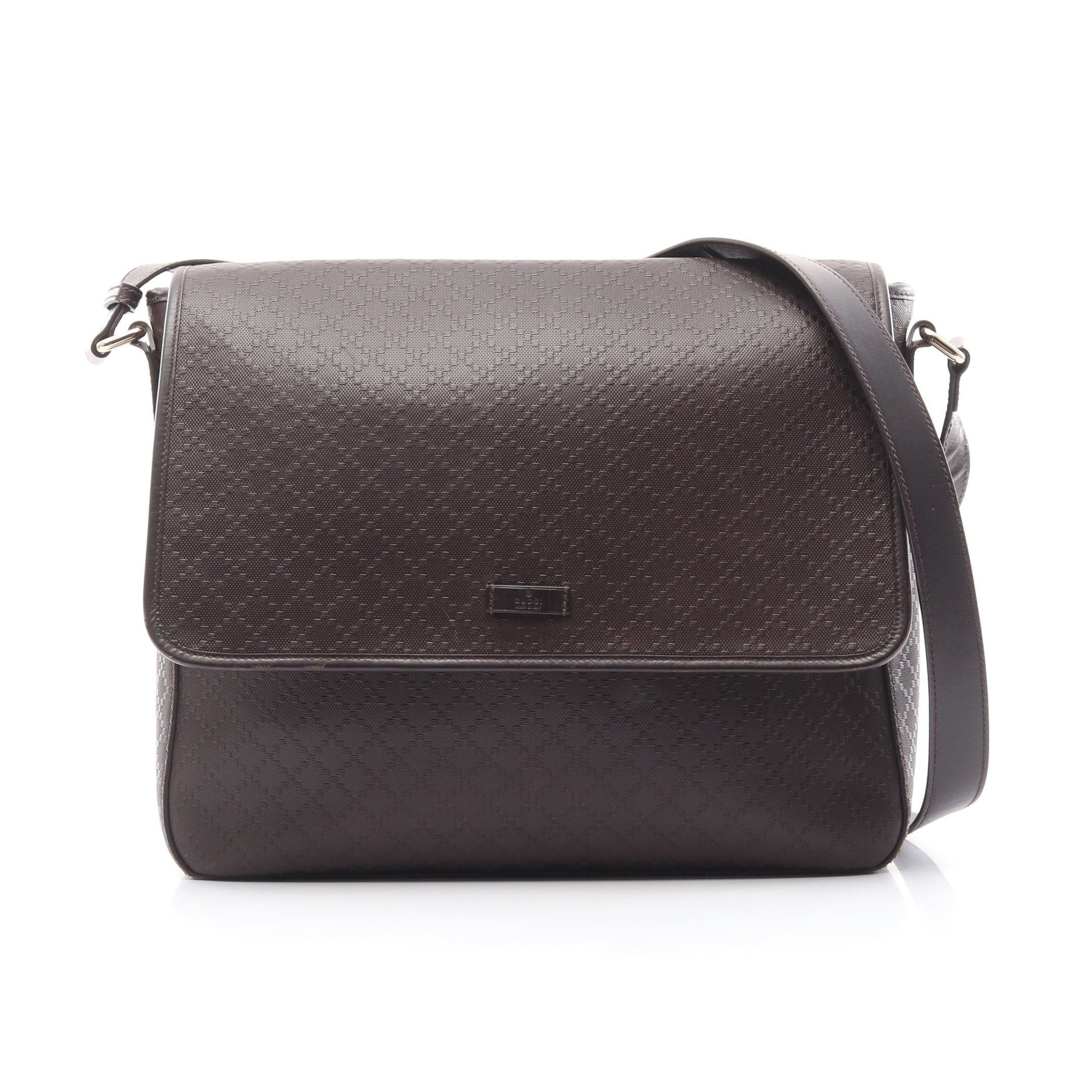 Gucci Gucci Diamante Shoulder Bag Leather Dark Brown Size ONE SIZE - 1 Thumbnail