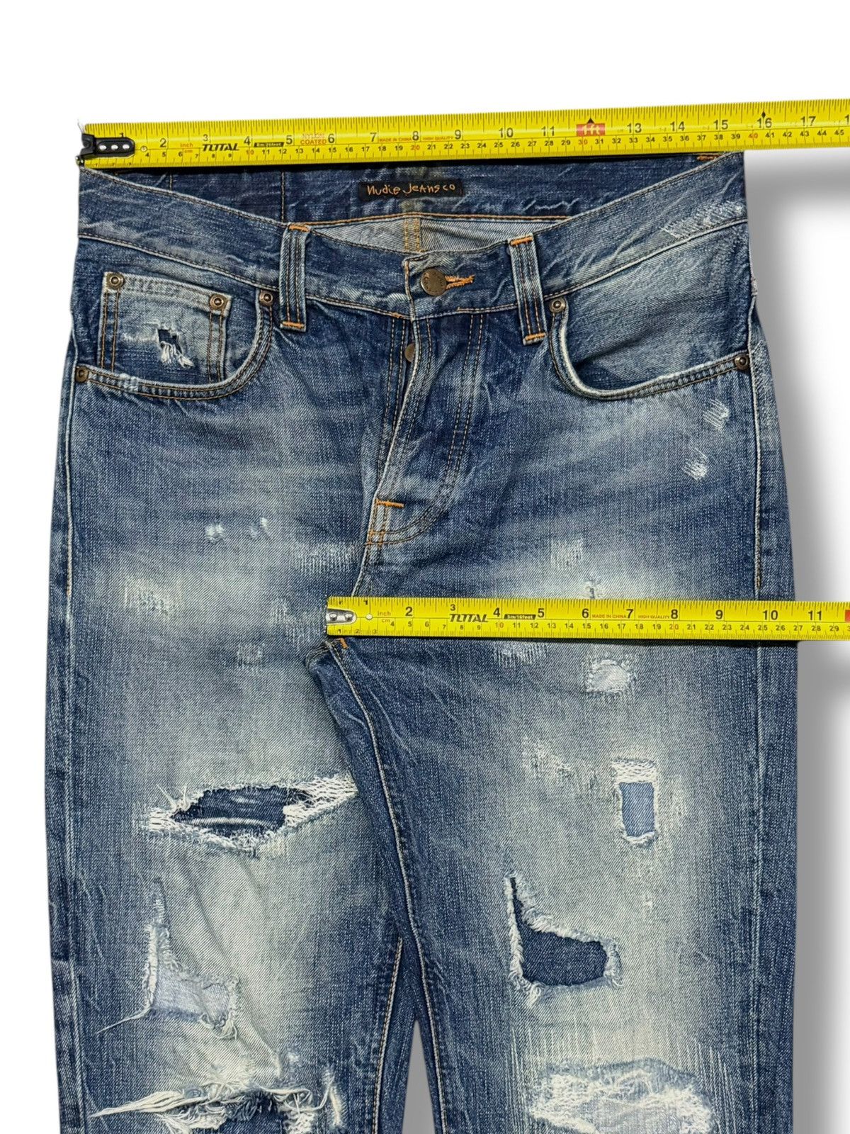 Nudie Jeans Vintage Nudie Jeans Grim Tim David Replica Distressed Denim Size US 31 - 17 Thumbnail