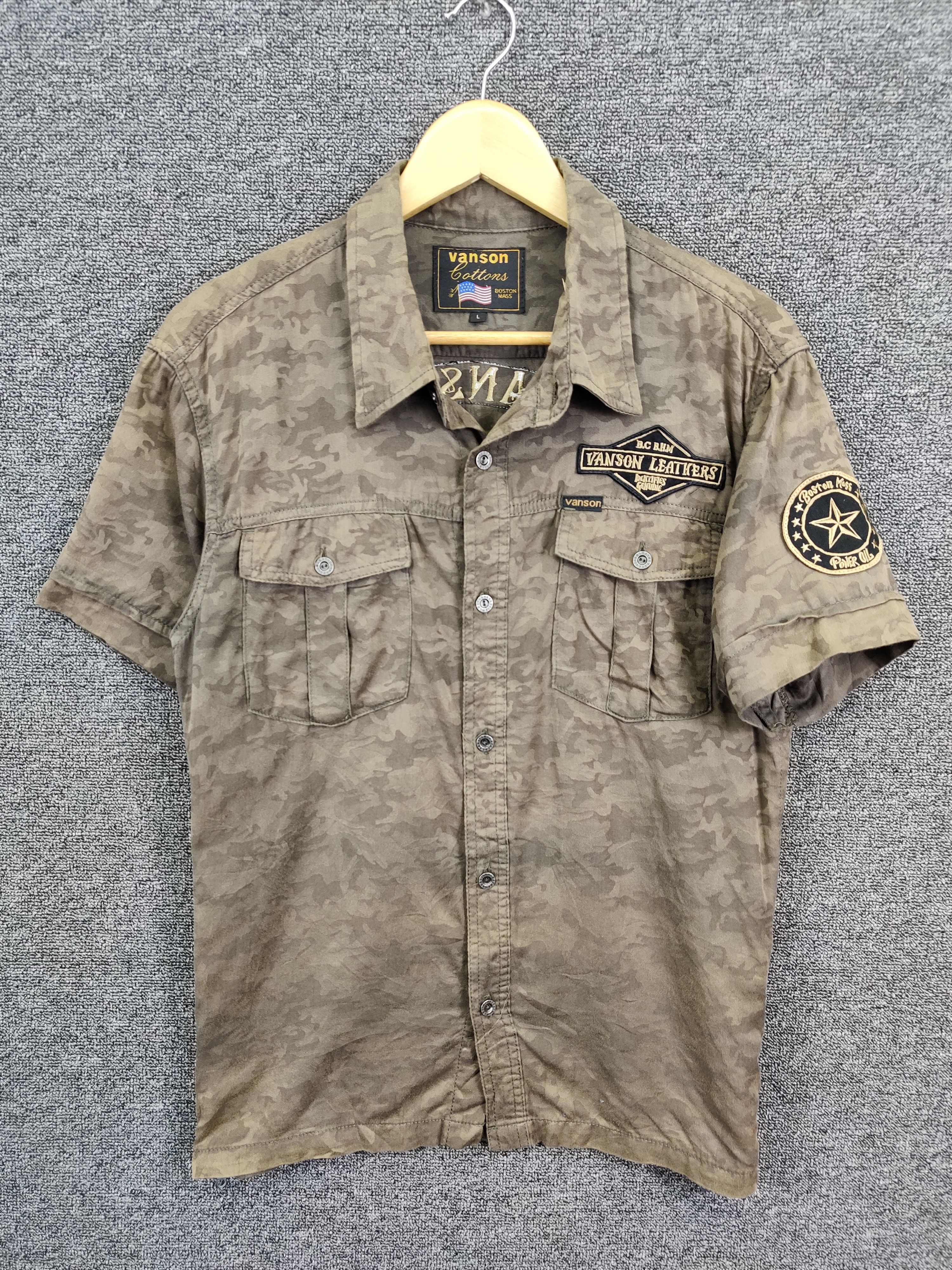 Vanson Leathers Vintage Vanson Leathers American Military Button Shirt Size US L / EU 52-54 / 3 - 3 Thumbnail