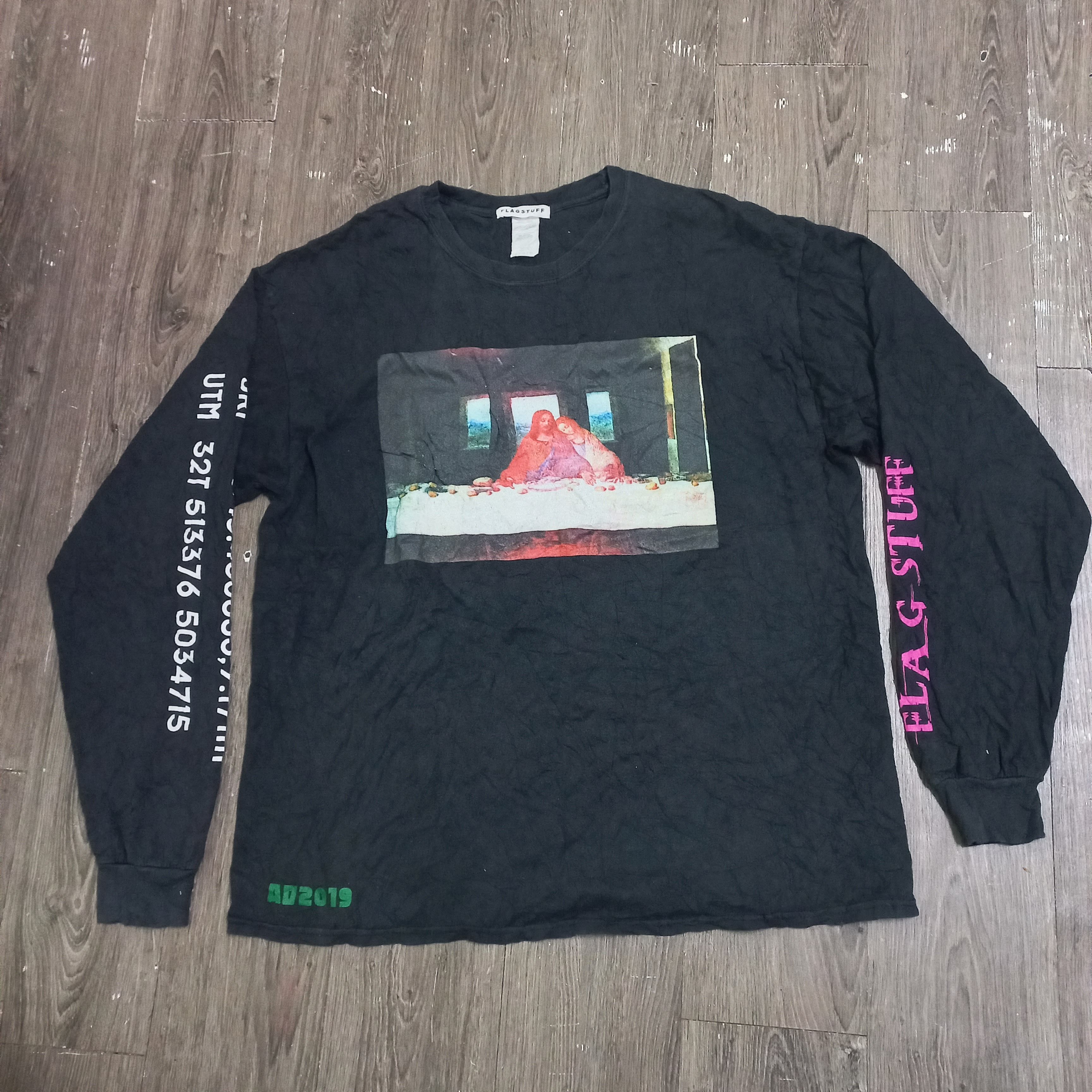 FLAGSTUFF フラッグスタッフ ロンT ダヴィンチ　アートプリント XL FLAGSTUFF フラッグスタッフ ロンT ダヴィンチ アートプリント XL