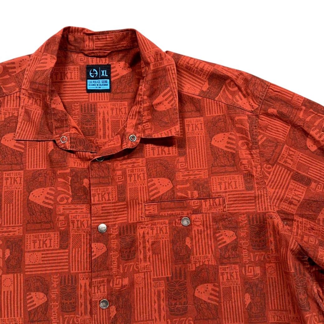 Vintage LA Police Gear Tactical Tiki Hawaiian Camp Shirt Adult EXTRA LARGE Red Snap Size US XL / EU 56 / 4 - 2 Thumbnail