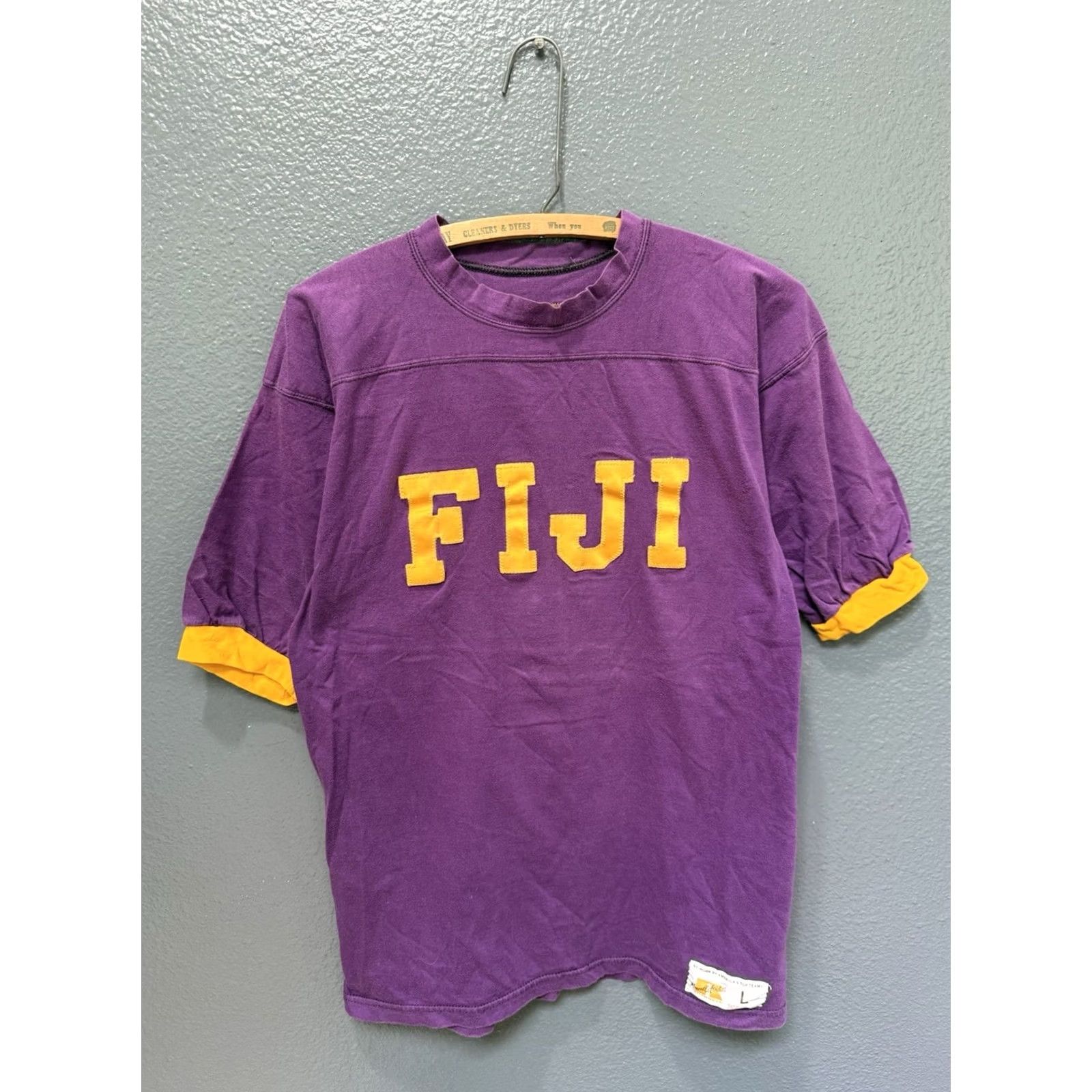Russell Athletic VINTAGE Russell Athletic Gold Label Purple Cotton Ringer Tee Shirt L Fiji 1970s Mens Boys Shirts Sportswear Beach Size US L / EU 52-54 / 3 - 4 Thumbnail