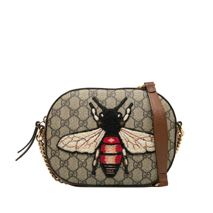 Gucci GUCCI GG Supreme Bee Embroidered Camera Bag Grailed