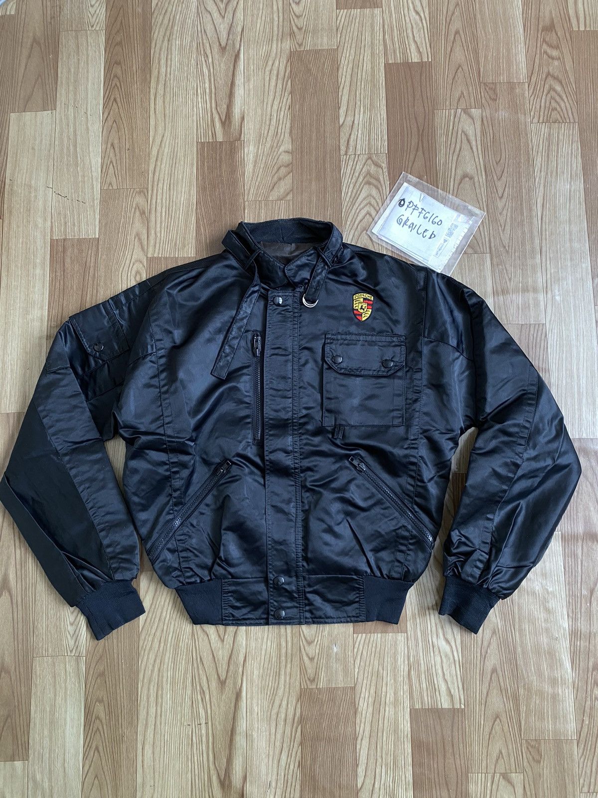 image of Porsche Design x Vintage Porsche Racing Jacket in Black, Men's (Size Small)