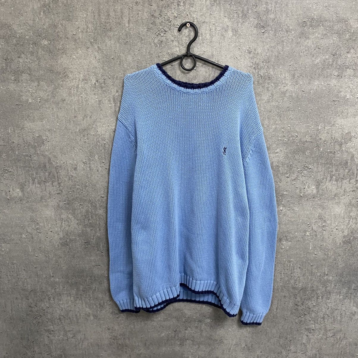 Yves Saint Laurent Blue YSL Sweater Knit Yves Saint Laurent Sweater Sweatshirt Size US XL / EU 56 / 4 - 1 Thumbnail