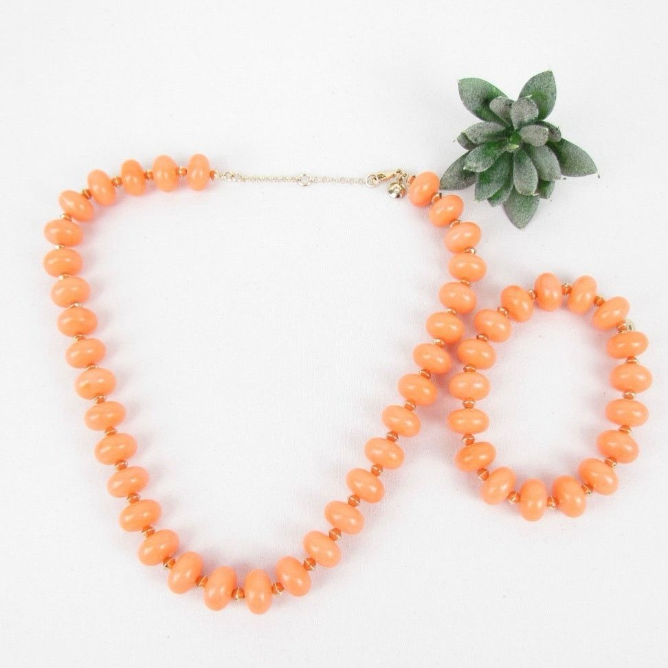 J.Crew J.Crew Coral Beaded Necklace & Bracelet Set Size ONE SIZE - 5 Thumbnail