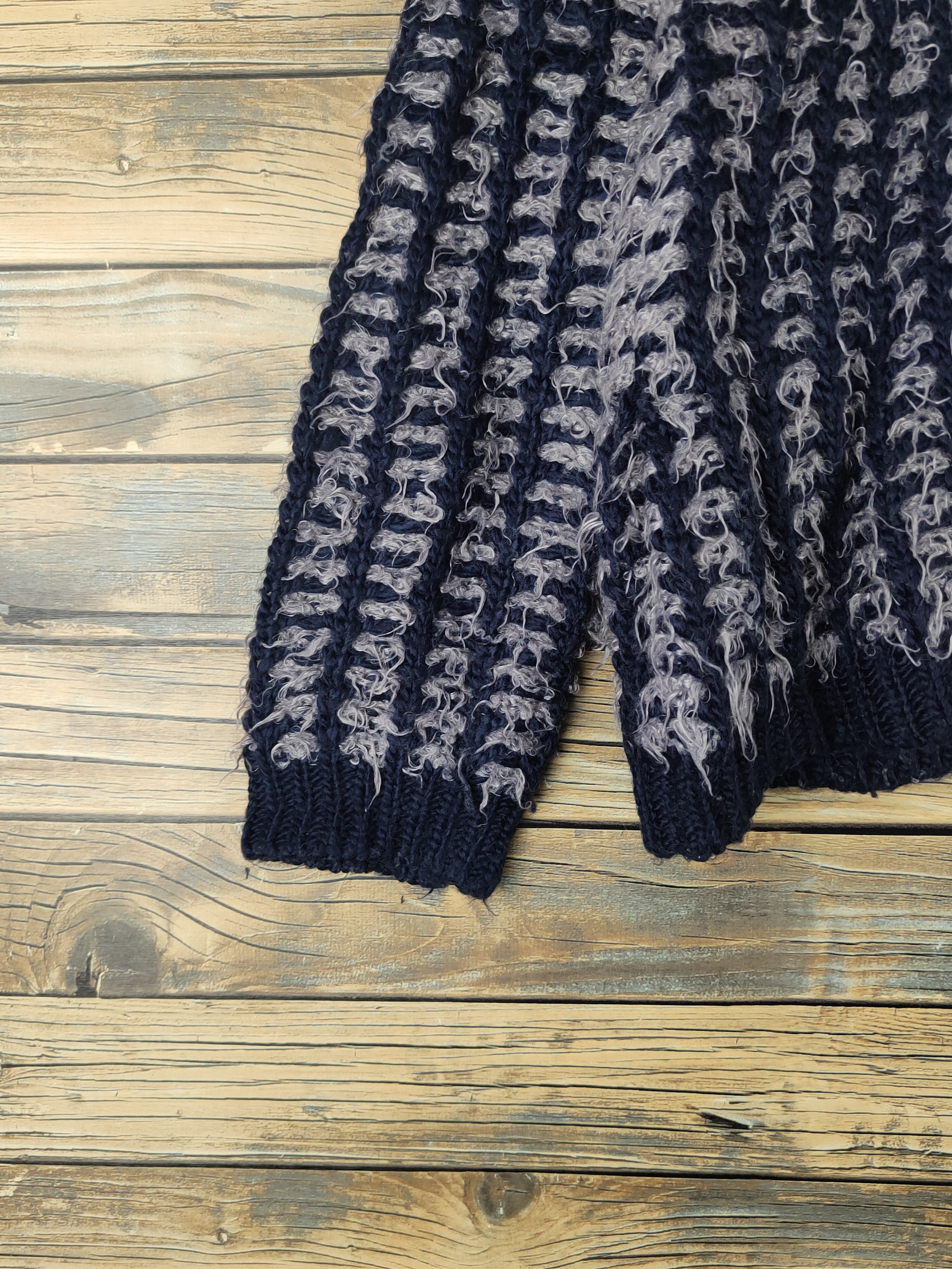 Ciaopanic DL Ciaopanic Navy Fur Mohair Knitwear #46-519 Size M / US 6-8 / IT 42-44 - 4 Thumbnail
