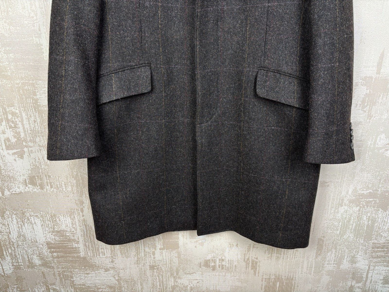 Marks & Spencer Blue Harbour M&S Yorkshire Tweed Moon Wool Coat Dark Brown Size US XL / EU 56 / 4 - 5 Thumbnail