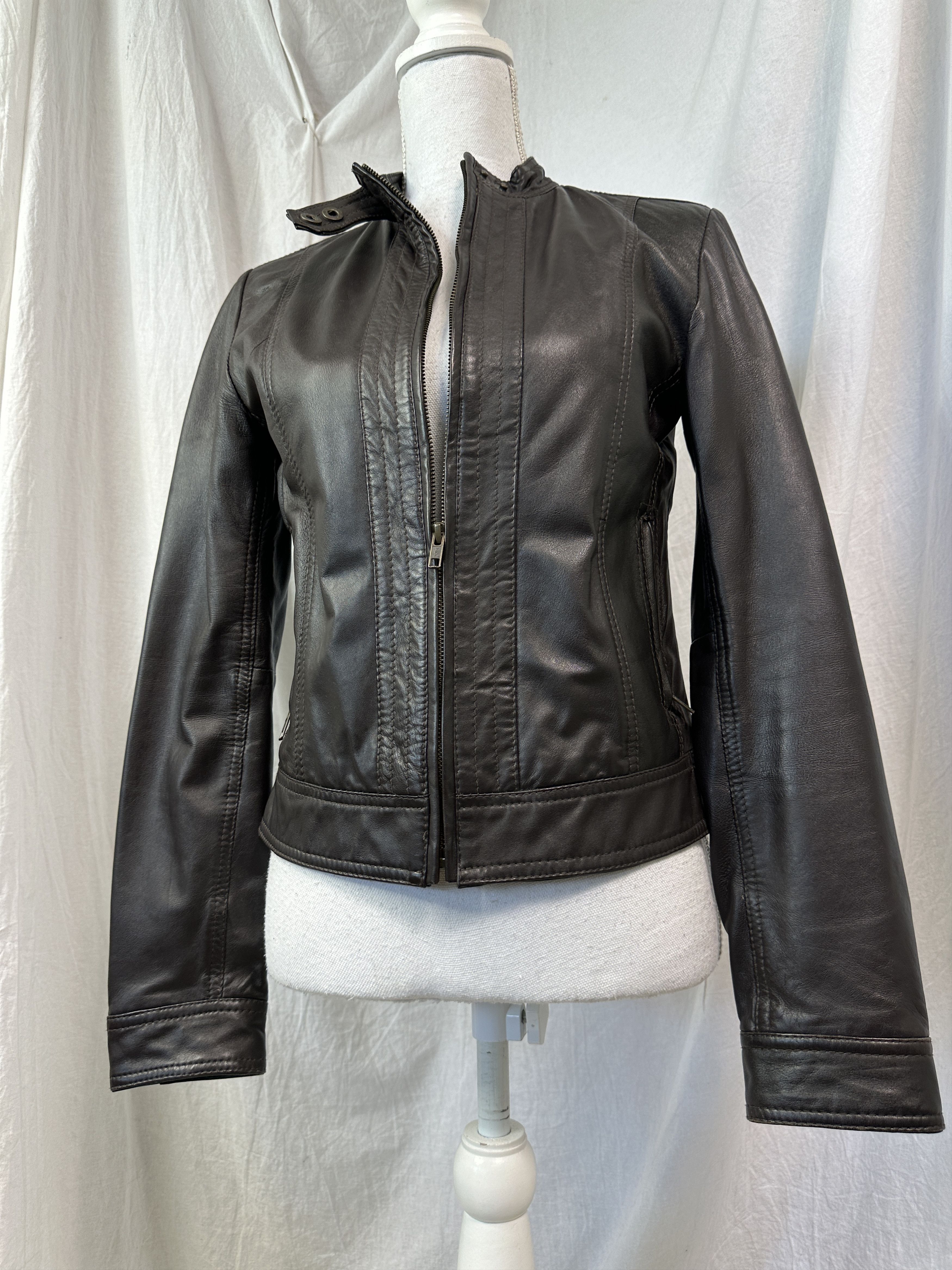Vintage Vintage Leather Biker Moto Racing Chocolate Brown Jacket 00s Size US M / EU 48-50 / 2 - 2 Thumbnail