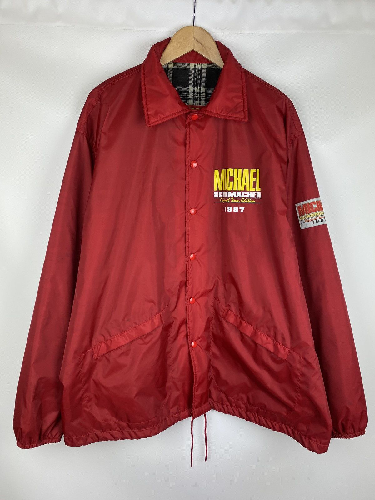 image of Schumacher Vintage 1997 Original Team Edition Racing Jacket in Red, Men's (Size 2XL)