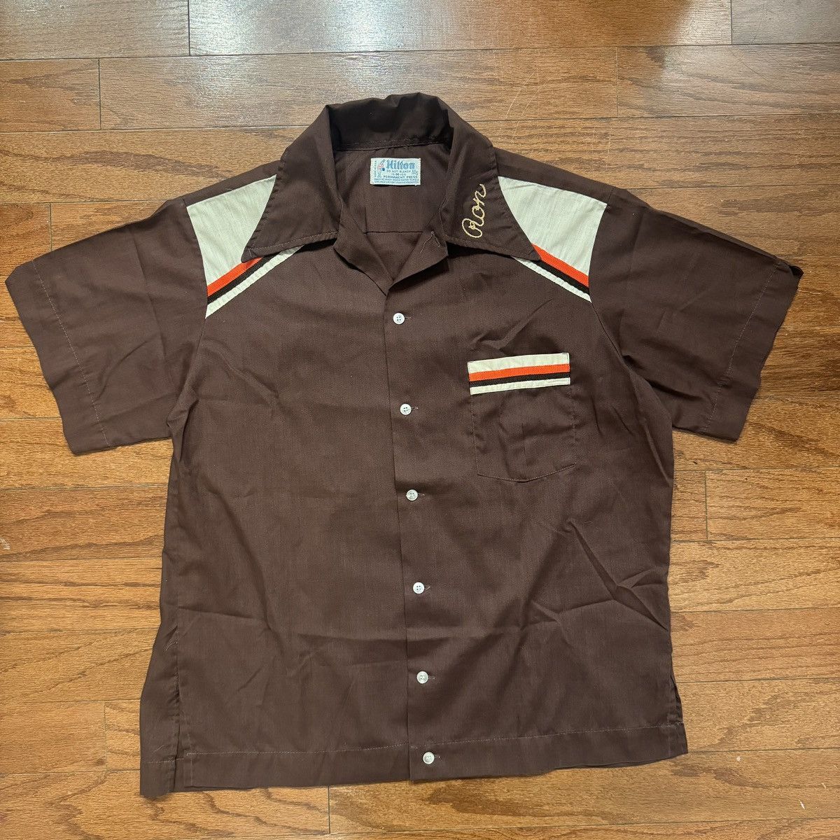 Vintage 50-60s vintage Hilton bowling shirt Chain stitch on the back Size US M / EU 48-50 / 2 - 1 Thumbnail