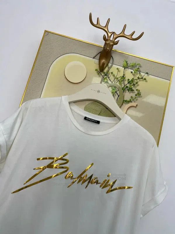 Balmain Balmain White Cotton Graphic Tee for Women . Size M / US 6-8 / IT 42-44 - 3 Thumbnail