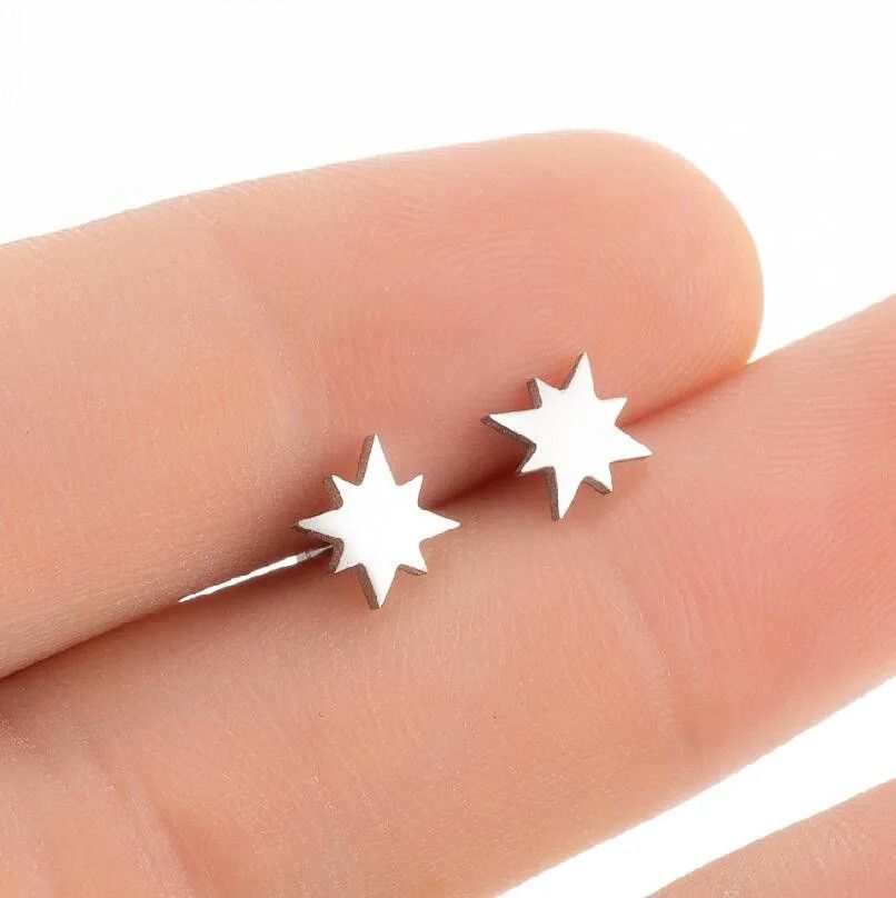 Jewelry Star Stud Earrings Charm Earring Gift Size ONE SIZE - 1 Thumbnail
