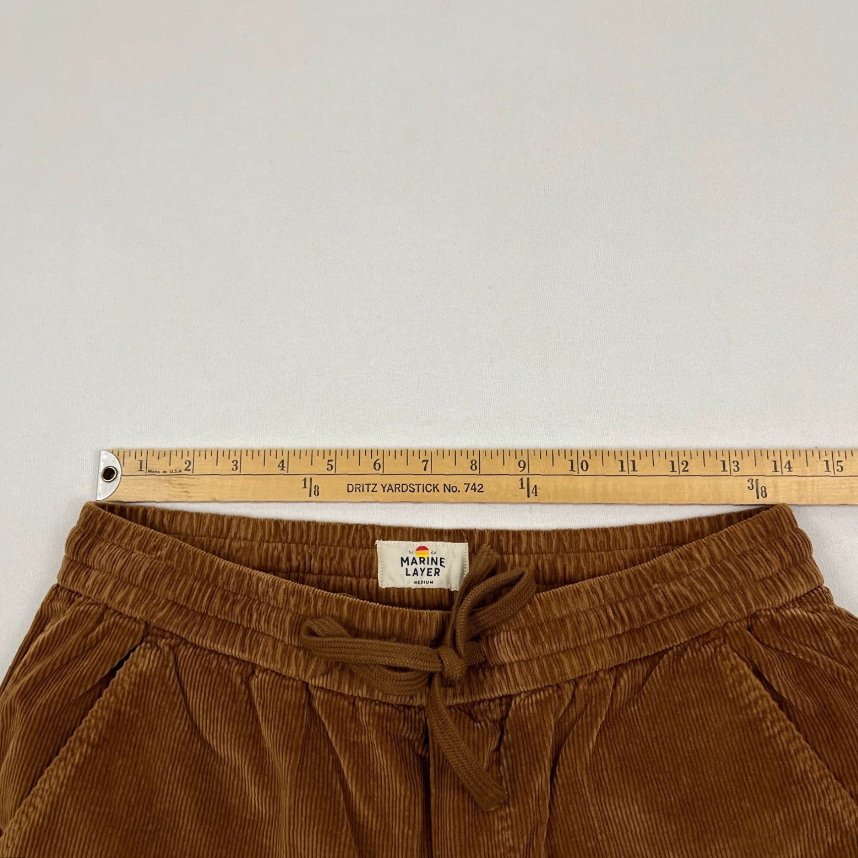 Marine Layer VINTAGE? No — Marine Layer Slim Fit Chino Pants Mens Medium x 30" Brown Corduroy 5-Pocket Zipper Button Flat Front Slim Rise Mid Size US 31 - 5 Thumbnail