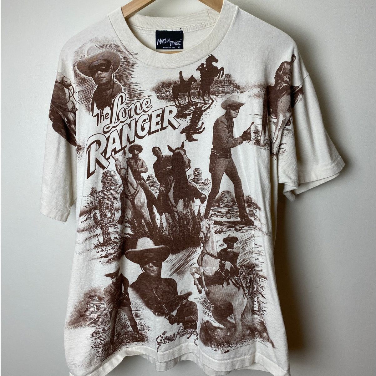 Vintage Vintage 1992 The Lone Ranger AOP Tee - XL - Marlin Tease Size US XL / EU 56 / 4 - 1 Thumbnail
