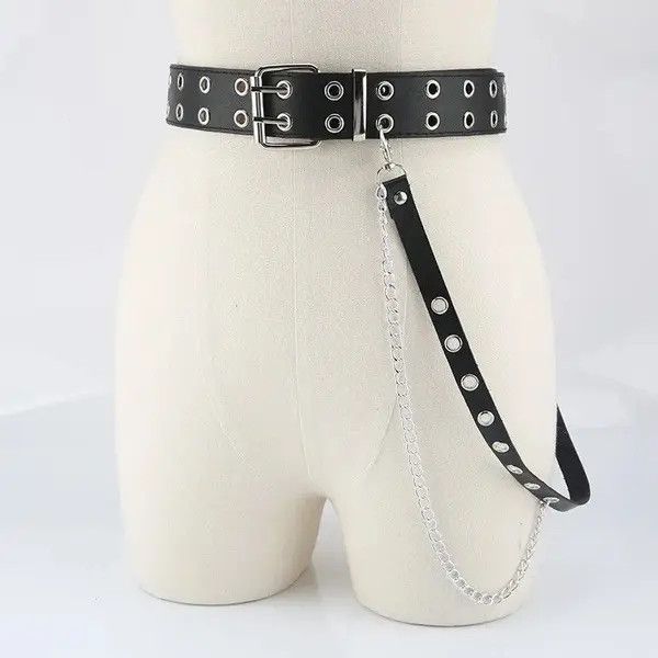 Other Unisex Punk Style Buttonhole Belt Size ONE SIZE - 2 Thumbnail