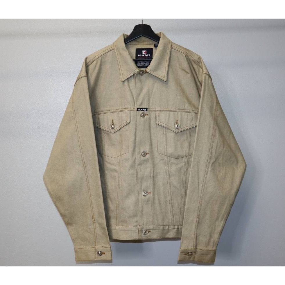 Vintage Kani Jeans Denim Jean Jacket Men’s Size XL Khaki Beige Size US XL / EU 56 / 4 - 1 Thumbnail