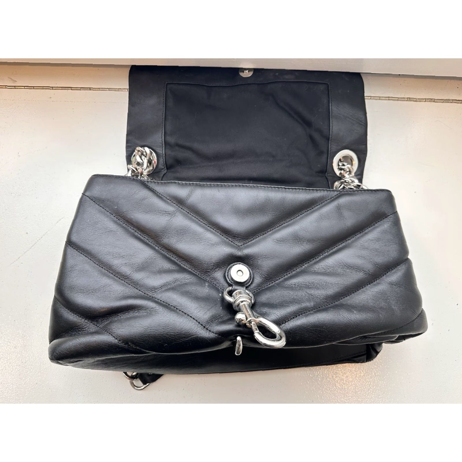 Rebecca Minkoff Rebecca Minkoff Edie Shoulder Bag Medium Black Leather Quilted Flap Bag Womens Size ONE SIZE - 3 Thumbnail