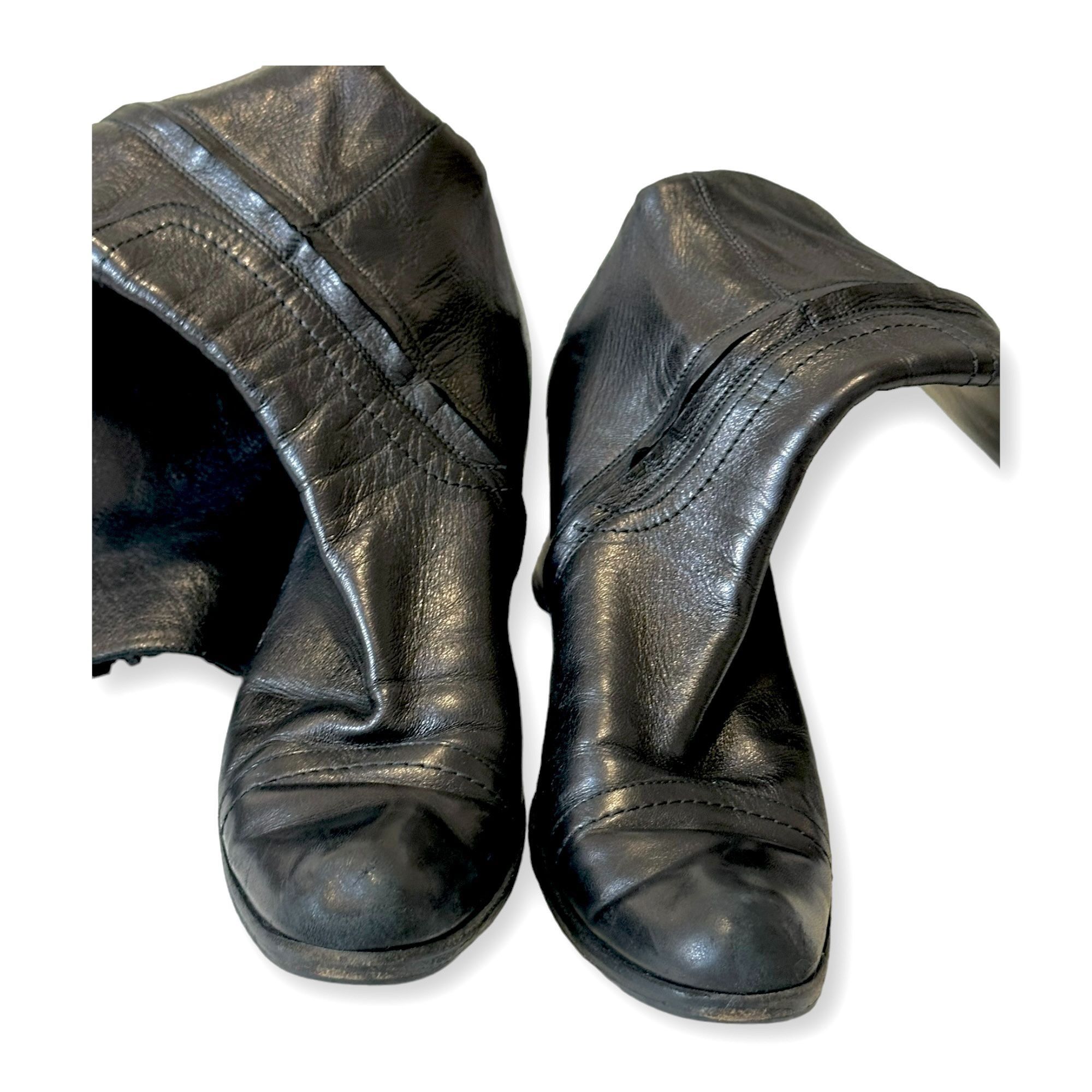 Costume National Vintage Costume National Black Knee high leather boots, Bloc Size US 8.5 / IT 38.5 - 4 Thumbnail
