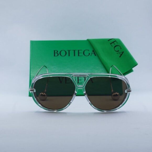 Bottega Veneta Bottega Veneta BV1273S 009 Sunglasses Grey Geometric Frame Size ONE SIZE - 11 Thumbnail