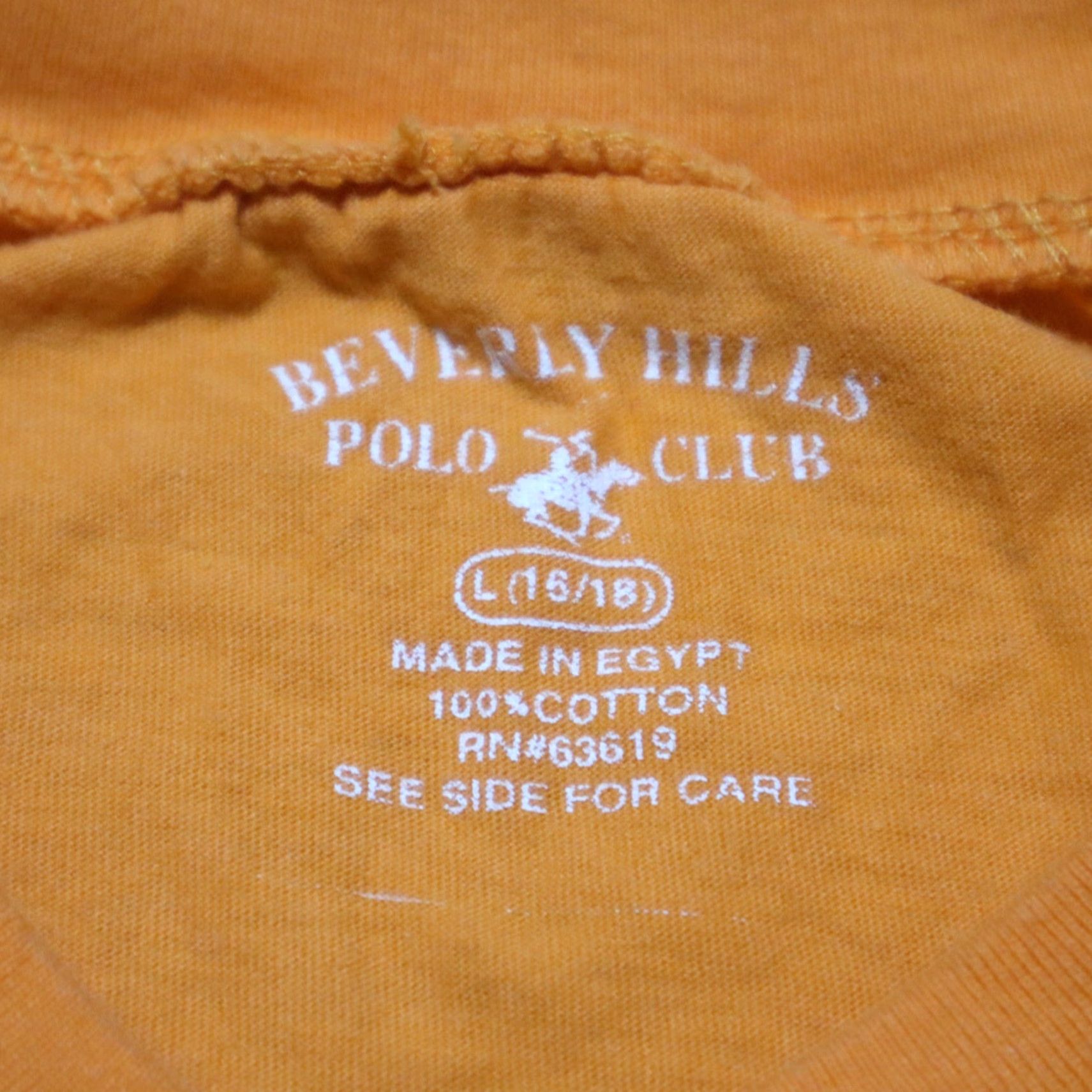 Beverly Hills Polo Club Beverly Hills Polo Club Shirt Mens Orange T-Shirt Crew Neck L Large Color: Orange Embroidered Heathered Cotton Blend Casual Tee Size US L / EU 52-54 / 3 - 2 Thumbnail