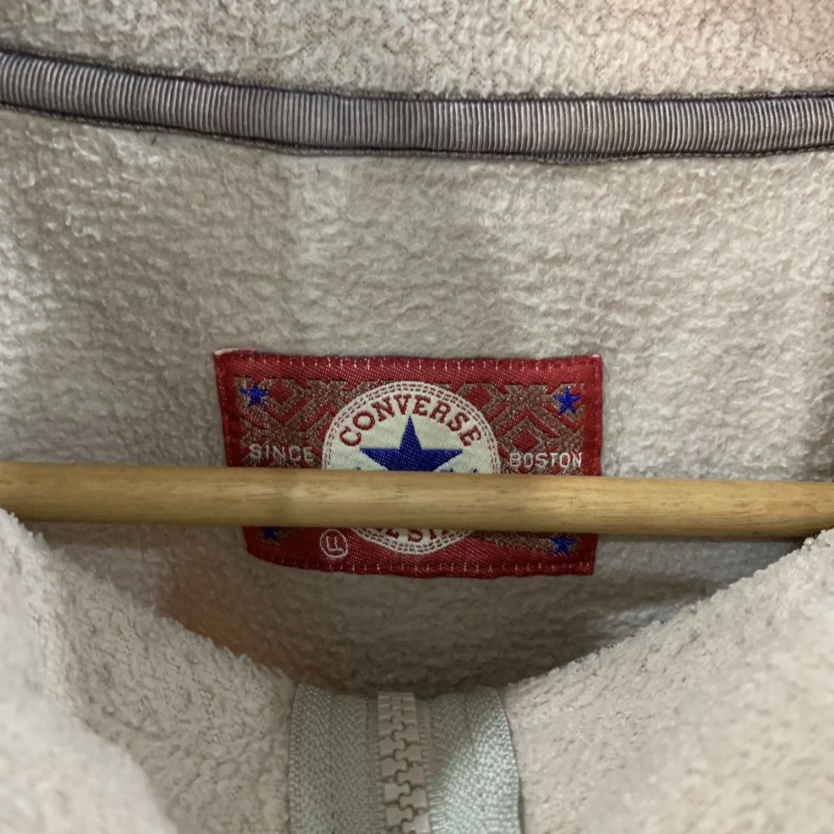 Converse × Vintage Converse Fleece Half Zip Sweater Soft Brown Large Size US L / EU 52-54 / 3 - 3 Thumbnail