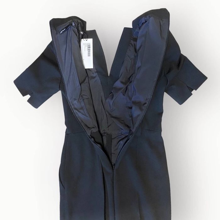Karen Millen Karen Millen Structured Crepe Forever Belted Jumpsuit Black Grailed