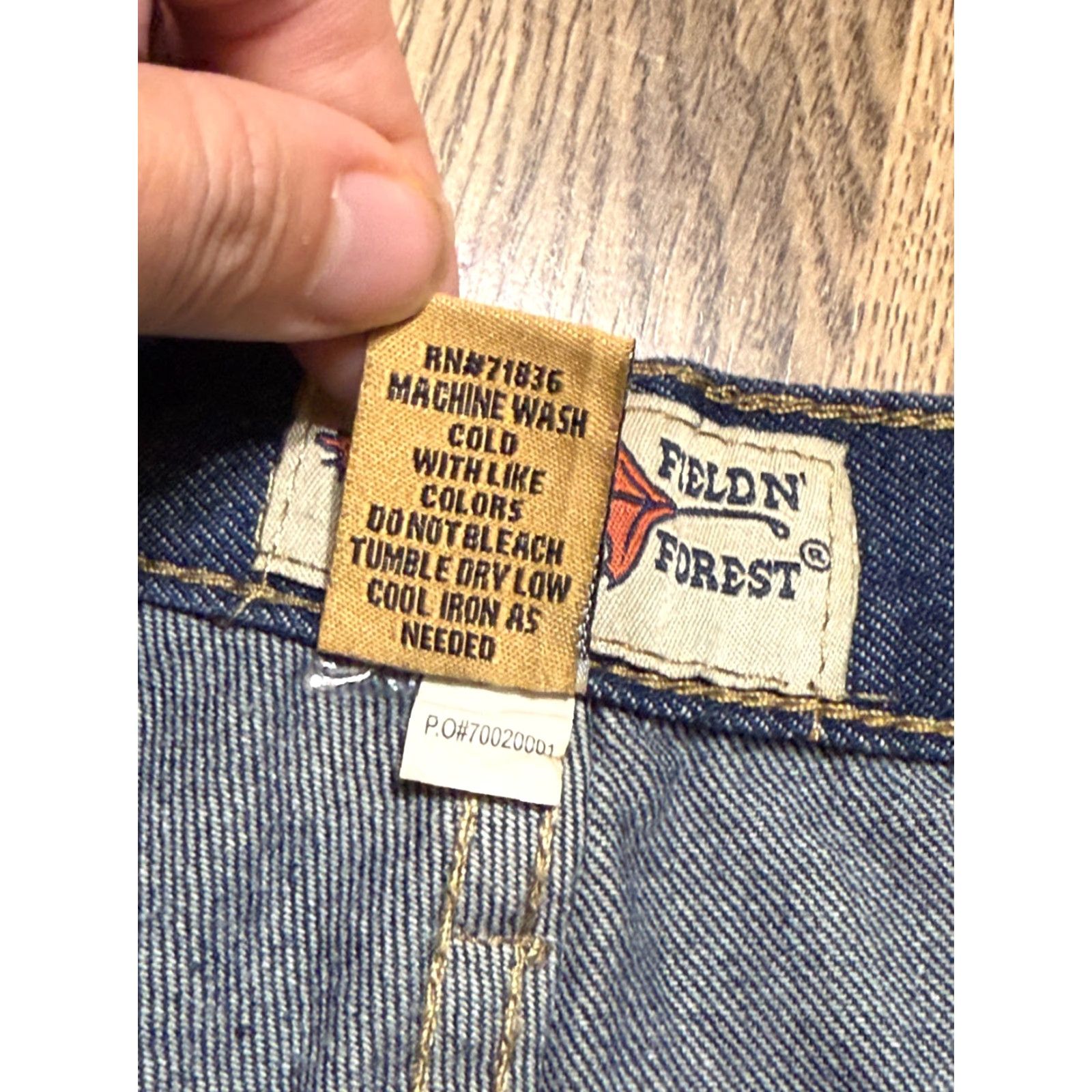 Vintage Forest Jeans Mens Size 34x32 Blue Denim Straight Leg 42" Length 5-Pocket Regular Rise Cotton Jeans dye-free? No. Size US 42 / EU 58 - 5 Thumbnail
