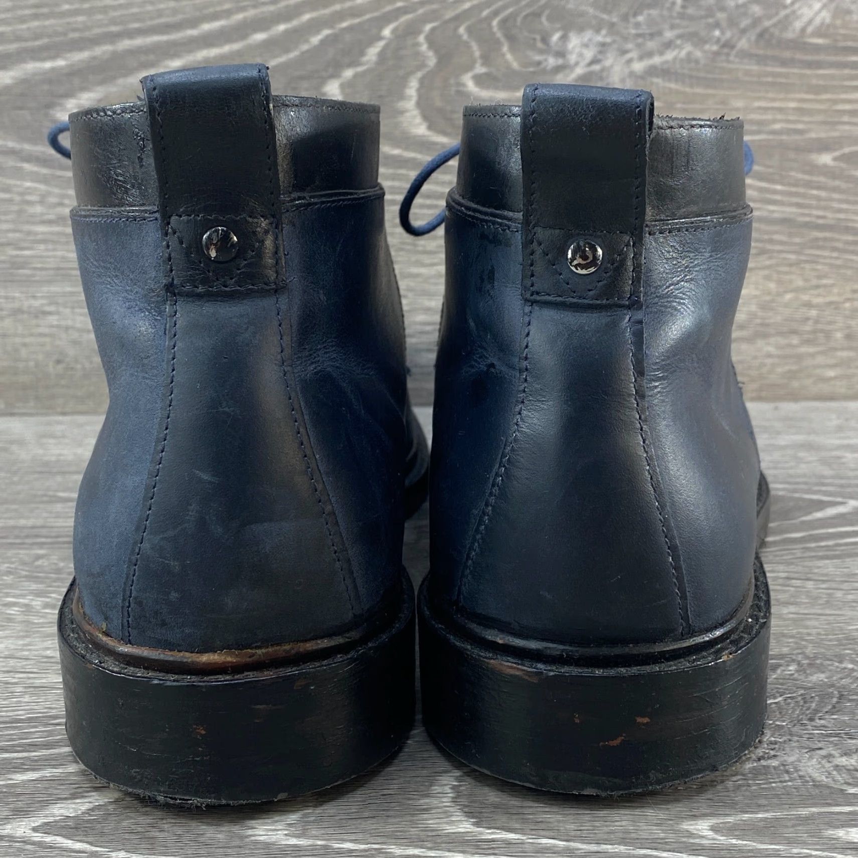 Cole Haan COLE HAAN Grand OS Cambridge Chukka Lace Up Boots Black Blue Leather Mens 10.5 M Shoe Boots Size US 11 / EU 44 - 7 Thumbnail