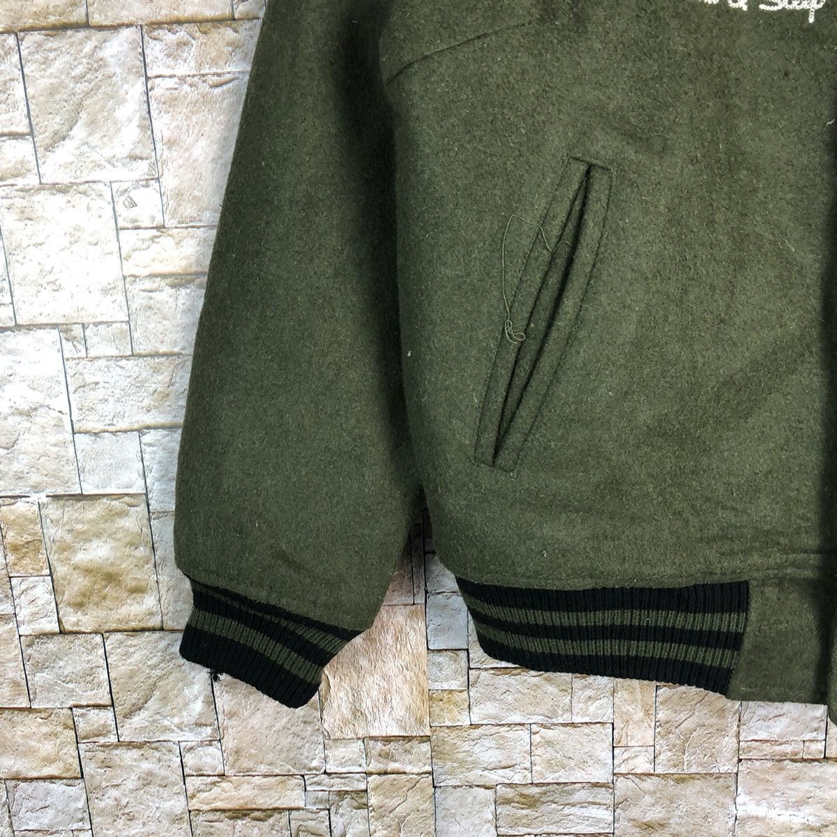 Japanese Brand Rivet & Surget Green Bombers varsity Jacket #A287 Size US S / EU 44-46 / 1 - 7 Thumbnail