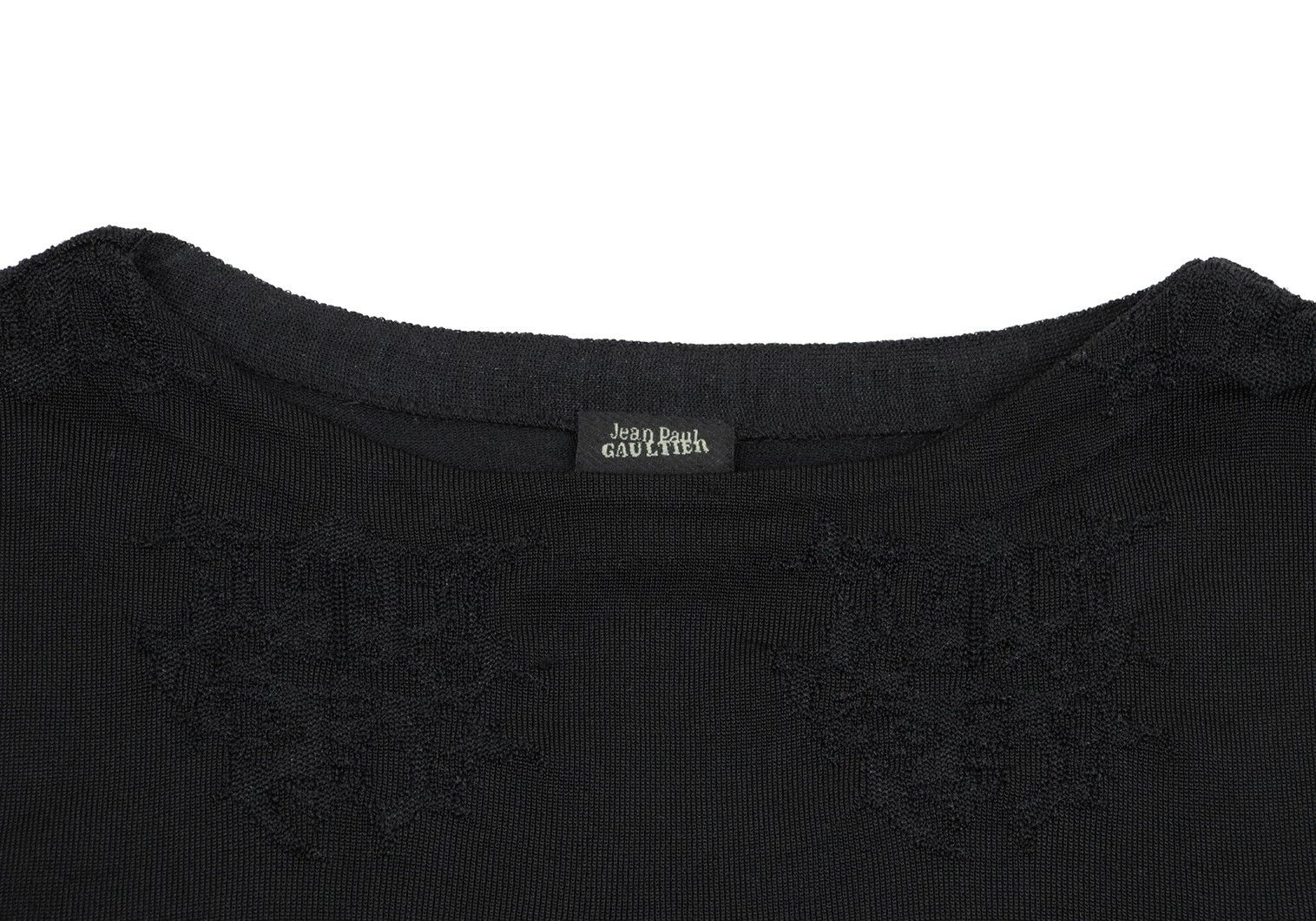 Jean Paul Gaultier Black Acrylic Stretch Embroidered Jacquard Knit, Size 48 Size US M / EU 48-50 / 2 - 3 Thumbnail