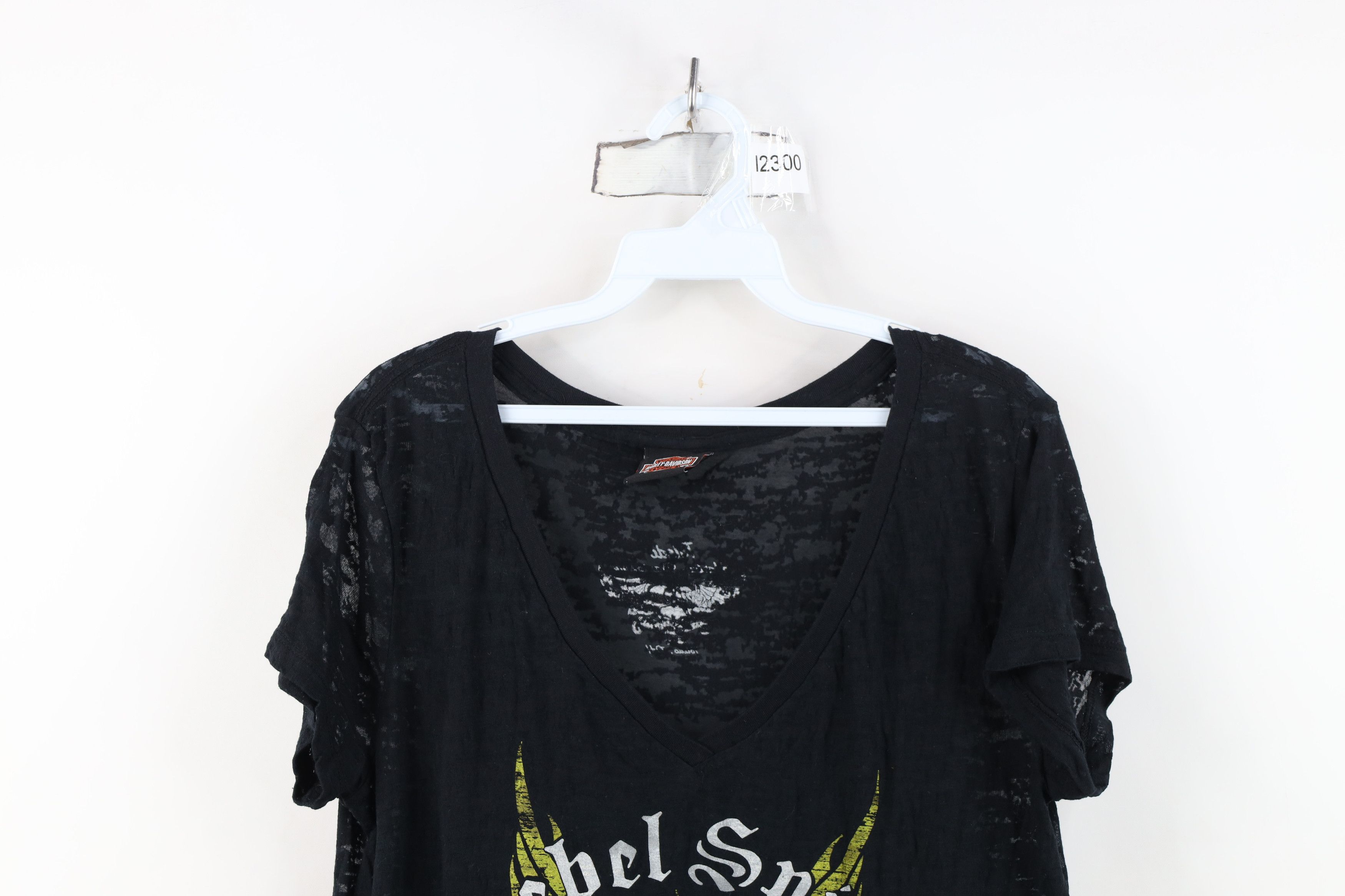 Harley Davidson Vintage Y2K Harley Davidson Spell Wing Fire Flames T-Shirt Size L / US 10 / IT 46 - 2 Thumbnail