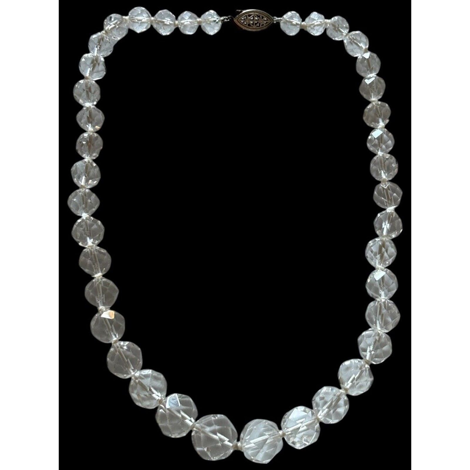 Other STERLING Quartz Rock Crystal Art Deco Necklace 1920s 19” Size ONE SIZE - 1 Thumbnail