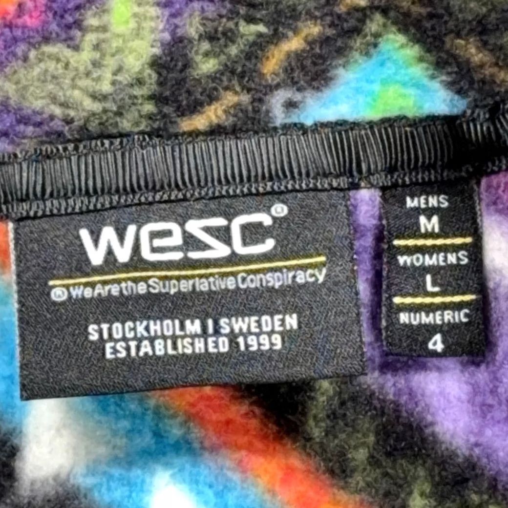 WeSC VINTAGE WeSc Sweater Adult MEDIUM Purple Fleece Southwestern Aztec Rainbow Quarter Zip Mens Size US M / EU 48-50 / 2 - 4 Thumbnail