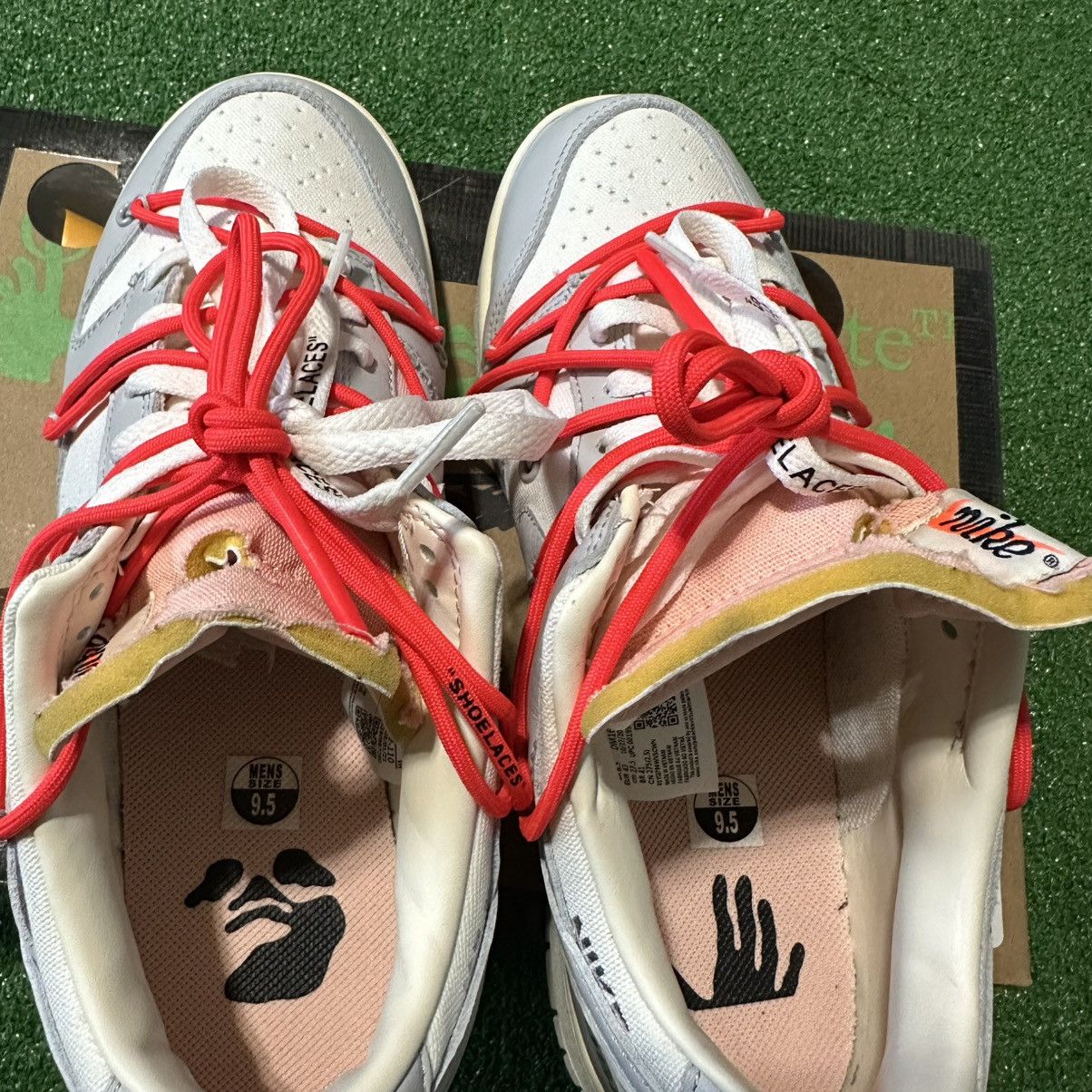 Nike × Off-White Nike Dunk Low Off White Lot 06 Of 50 Size US 9.5 / EU 42-43 - 9 Thumbnail