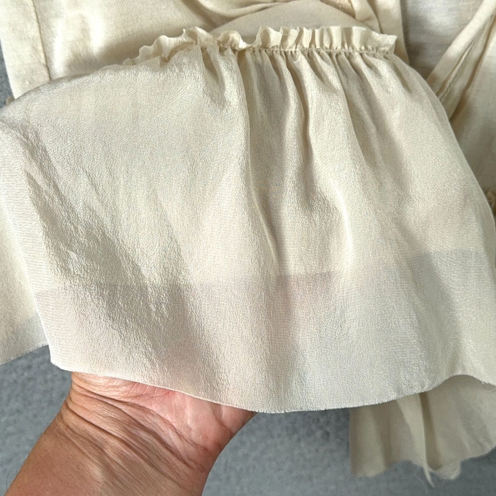 Johnny Was Johnny Was Blouse Kimono Medium Ivory Lightweight Open Front Ruffle Casual Sleeve Women Size M / US 6-8 / IT 42-44 - 5 Thumbnail