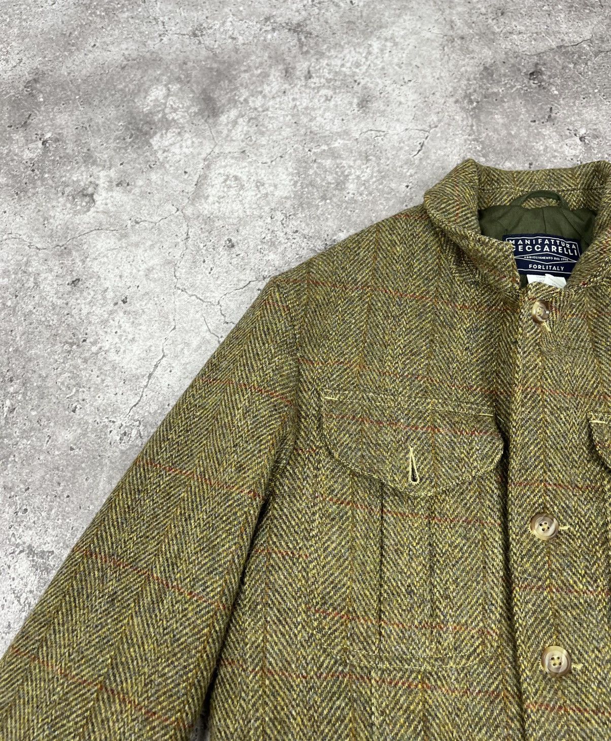 Manifattura Ceccarelli MANIFATTURA CECCARELLI HARRIS TWEED WOOL JACKET COAT Size US M / EU 48-50 / 2 - 8 Thumbnail