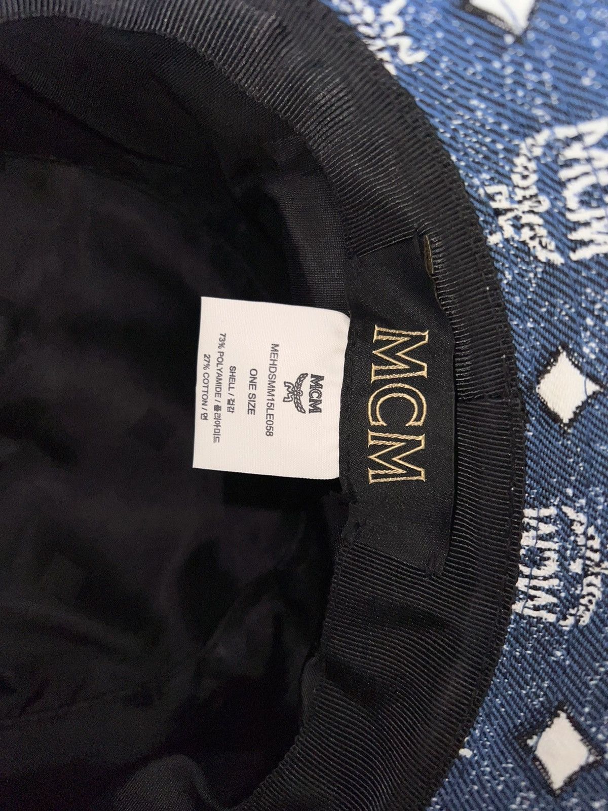MCM × Vintage MCM Bucket Hat VINTAGE DENIM JACQUARD BLUE w/ dust bag Size ONE SIZE - 4 Thumbnail