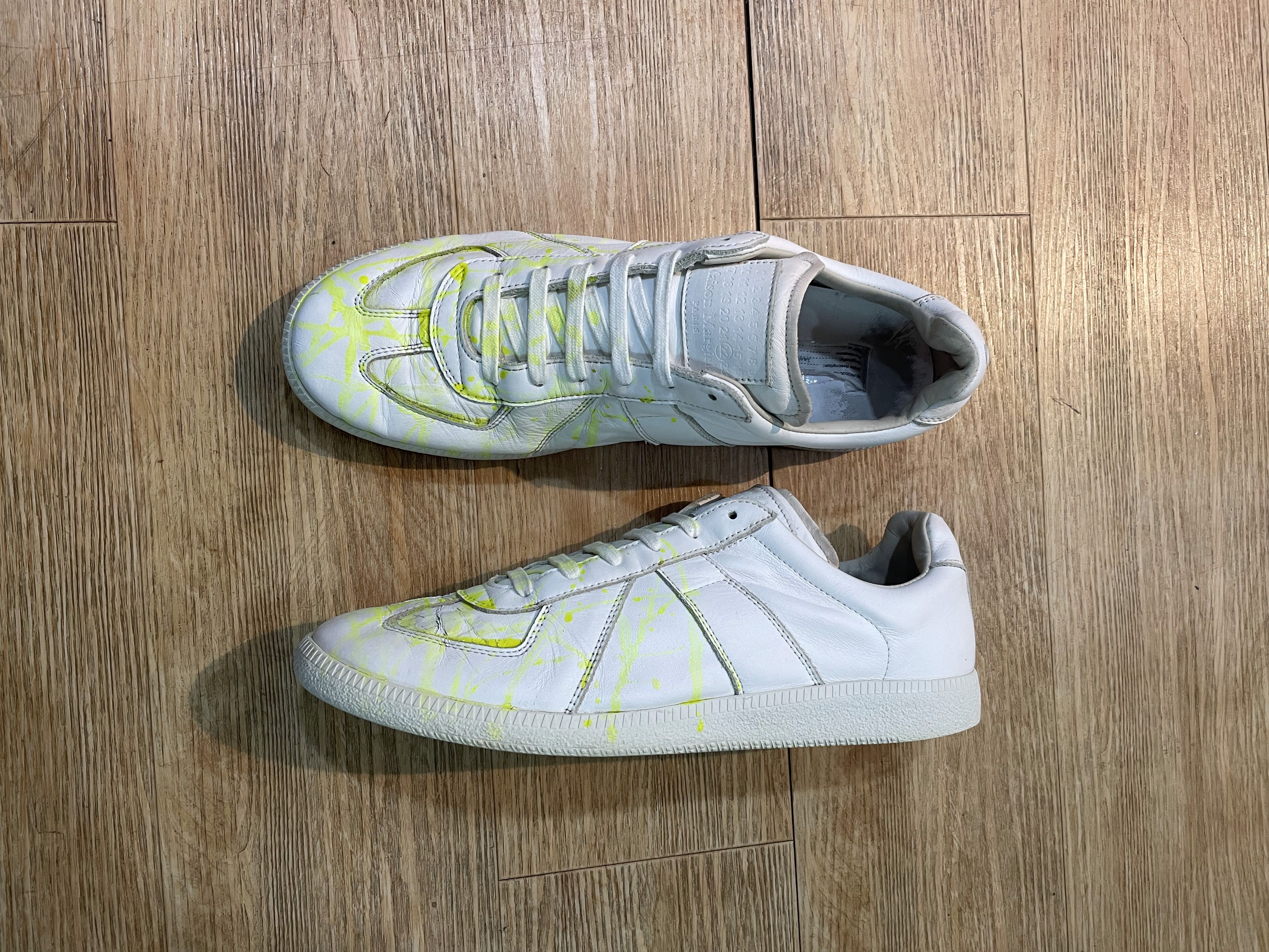 Maison Margiela Maison Margiela GATs Reploca Paint Splatter Fluorescnt SS18 Size US 12 / EU 45 - 2 Thumbnail