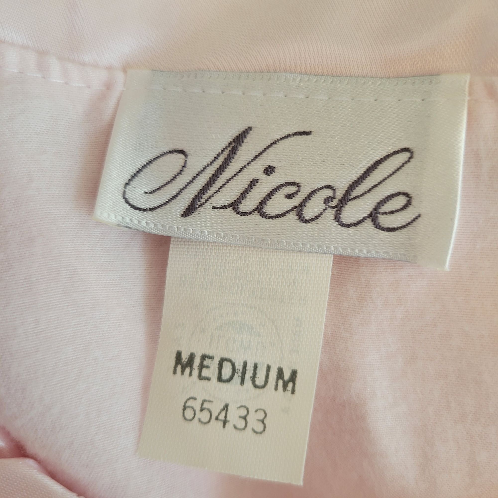 Vintage Vintage Pink Nicole Long Satin Nightgown Lace Collar Cuffs M Size ONE SIZE - 4 Thumbnail