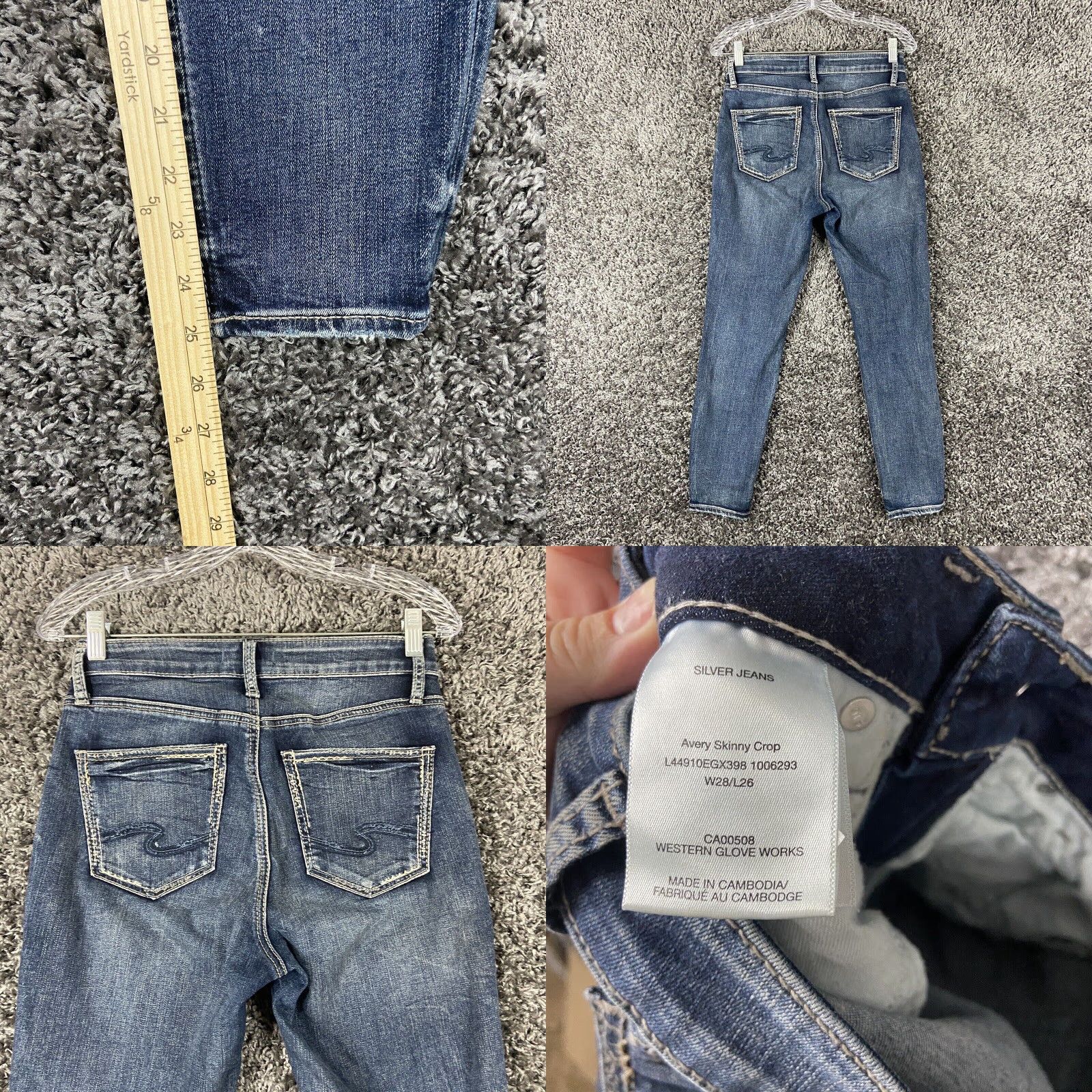 Silver Jeans Co. SILVER JEANS Avery Skinny Crop Distressed Blue Jeans Women’s 28 Size 28" / US 6 / IT 42 - 8 Thumbnail