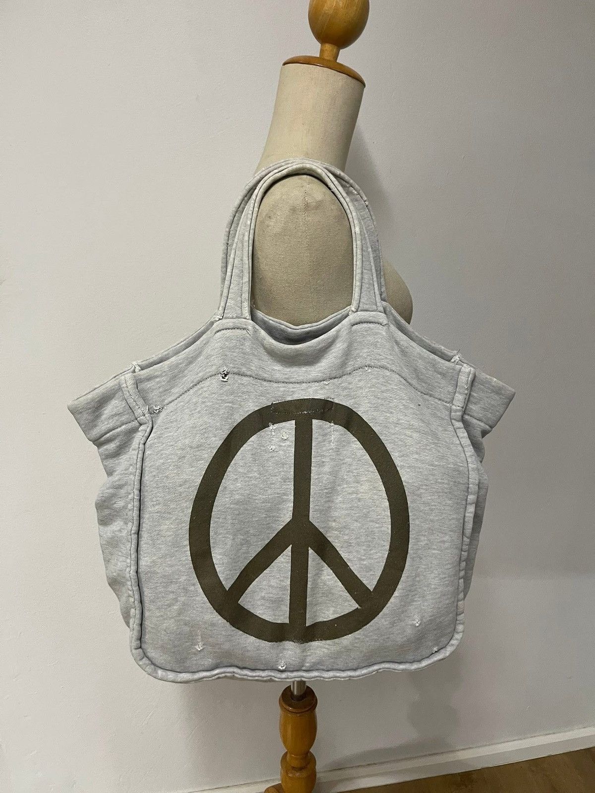 Pre-owned Comme Des Garcons X Comme Des Garcons Homme Plus Ss04 Junya Watanabe Comme Des Garçons Distressed Tote In Gray