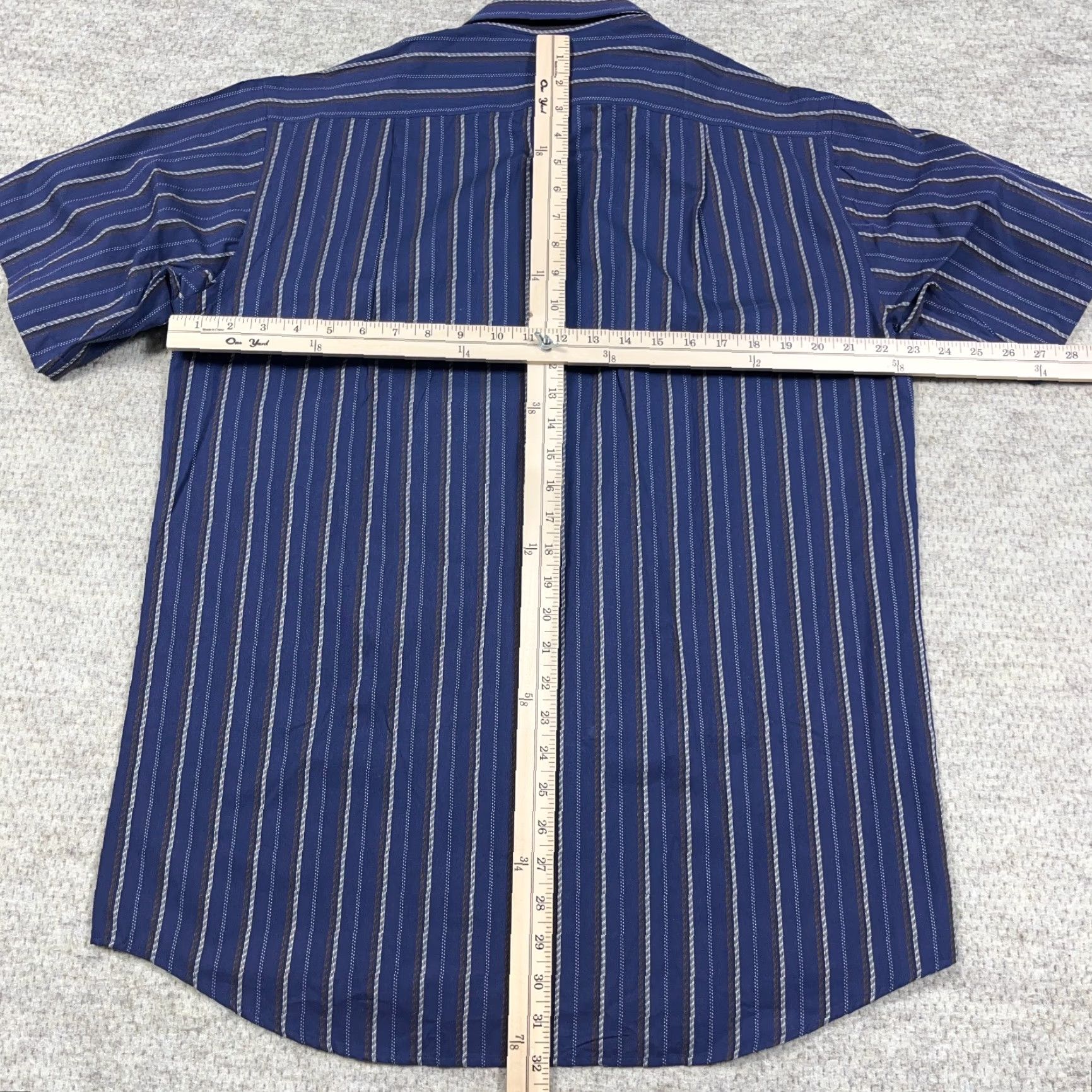 Lacoste Lacoste Shirt Men Size 40 Medium Blue Striped Button Up Pocket Dress Cotton A46 Size 40R - 7 Thumbnail