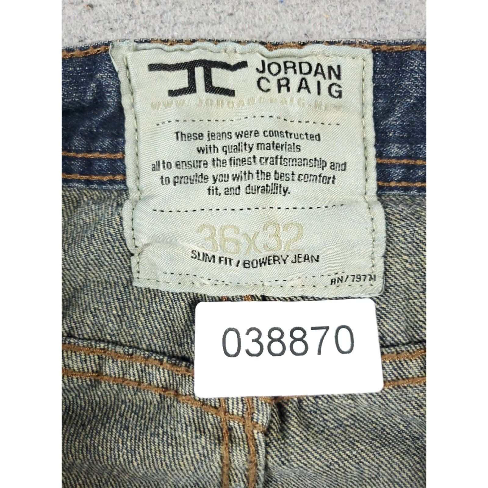 Jordan Craig Jordan Craig Mens Straight Leg Blue Jeans Size 36x32 Regular Fit Cotton Pants Size US 36 / EU 52 - 8 Thumbnail