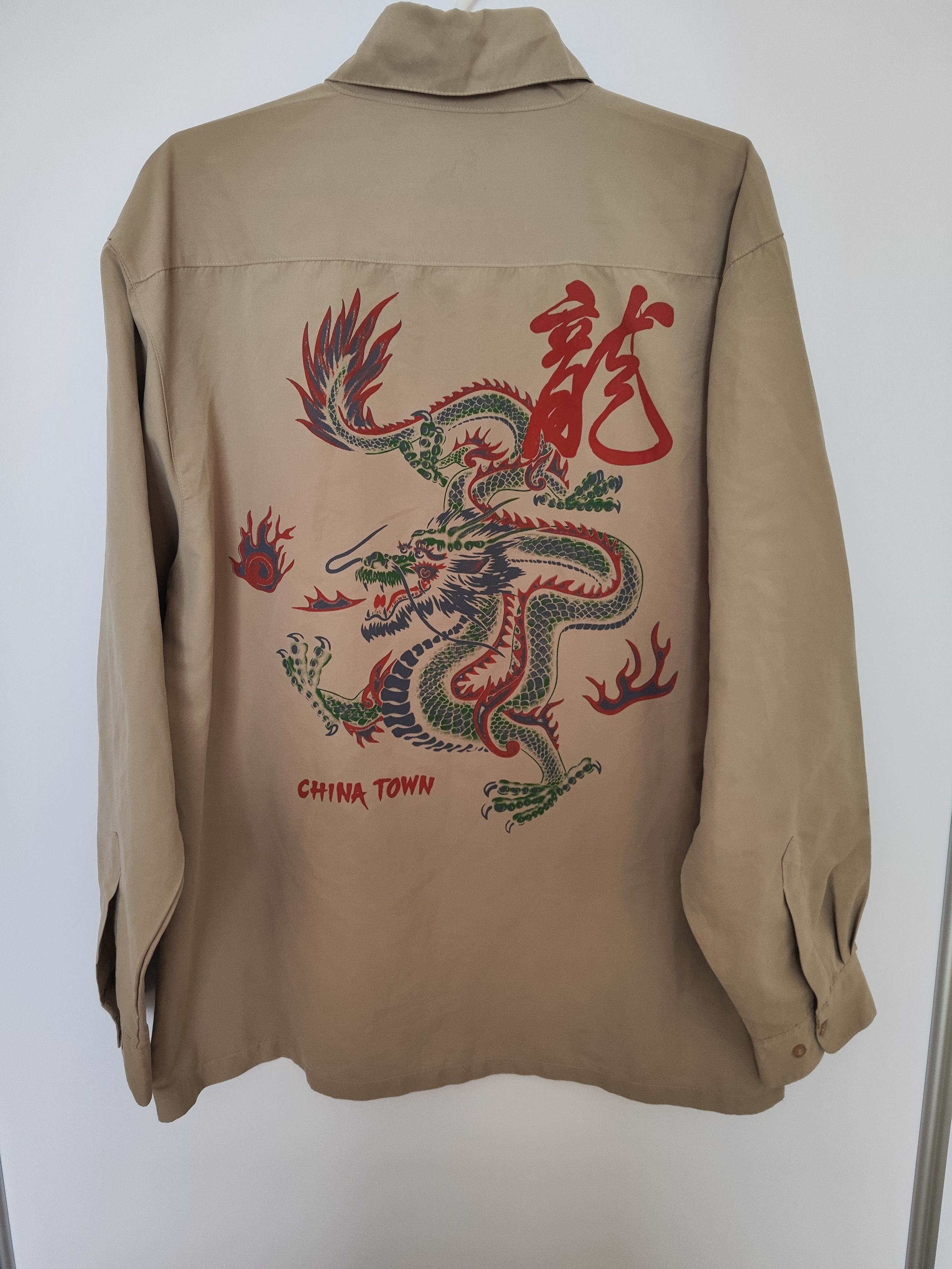 Japanese Brand × Vintage Vintage Dragon Shirt XL – Chinatown Style Streetwear Size US XL / EU 56 / 4 - 1 Thumbnail