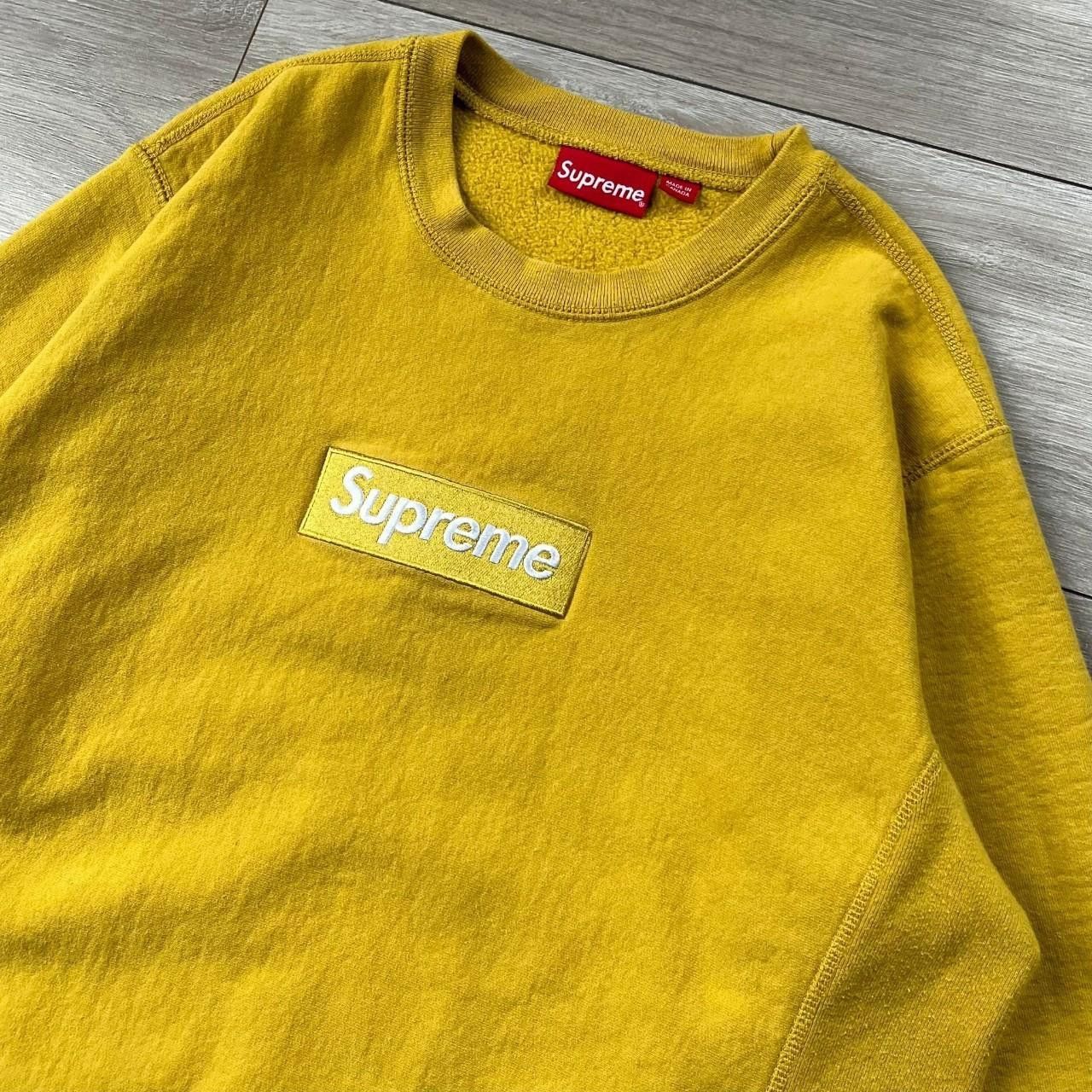 Supreme Supreme Box Logo Crewneck Mustard (FW18) - Size Medium Size US M / EU 48-50 / 2 - 2 Thumbnail