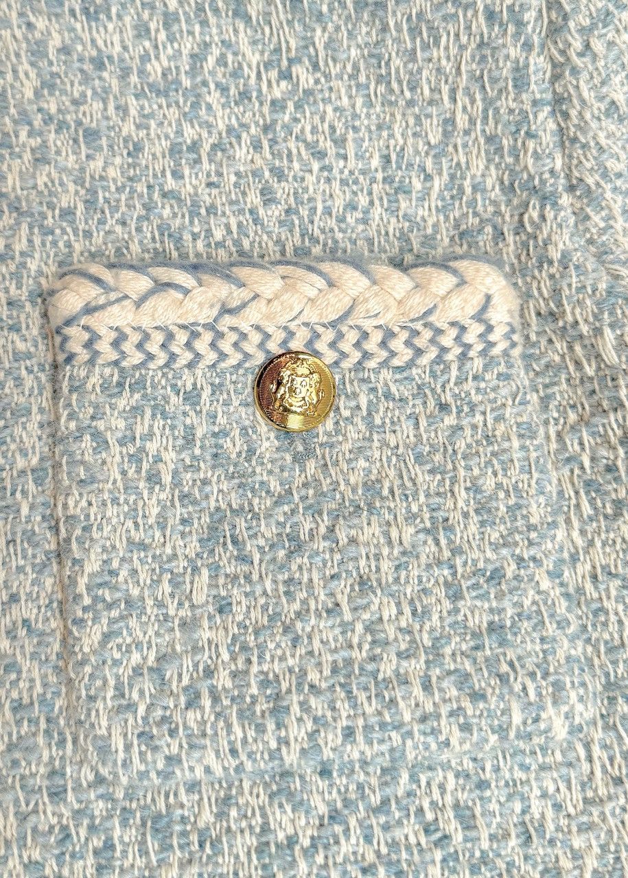 Celine Celine Blue Ivory Tweed Open Cardigan Jacket Size S / US 4 / IT 40 - 4 Thumbnail