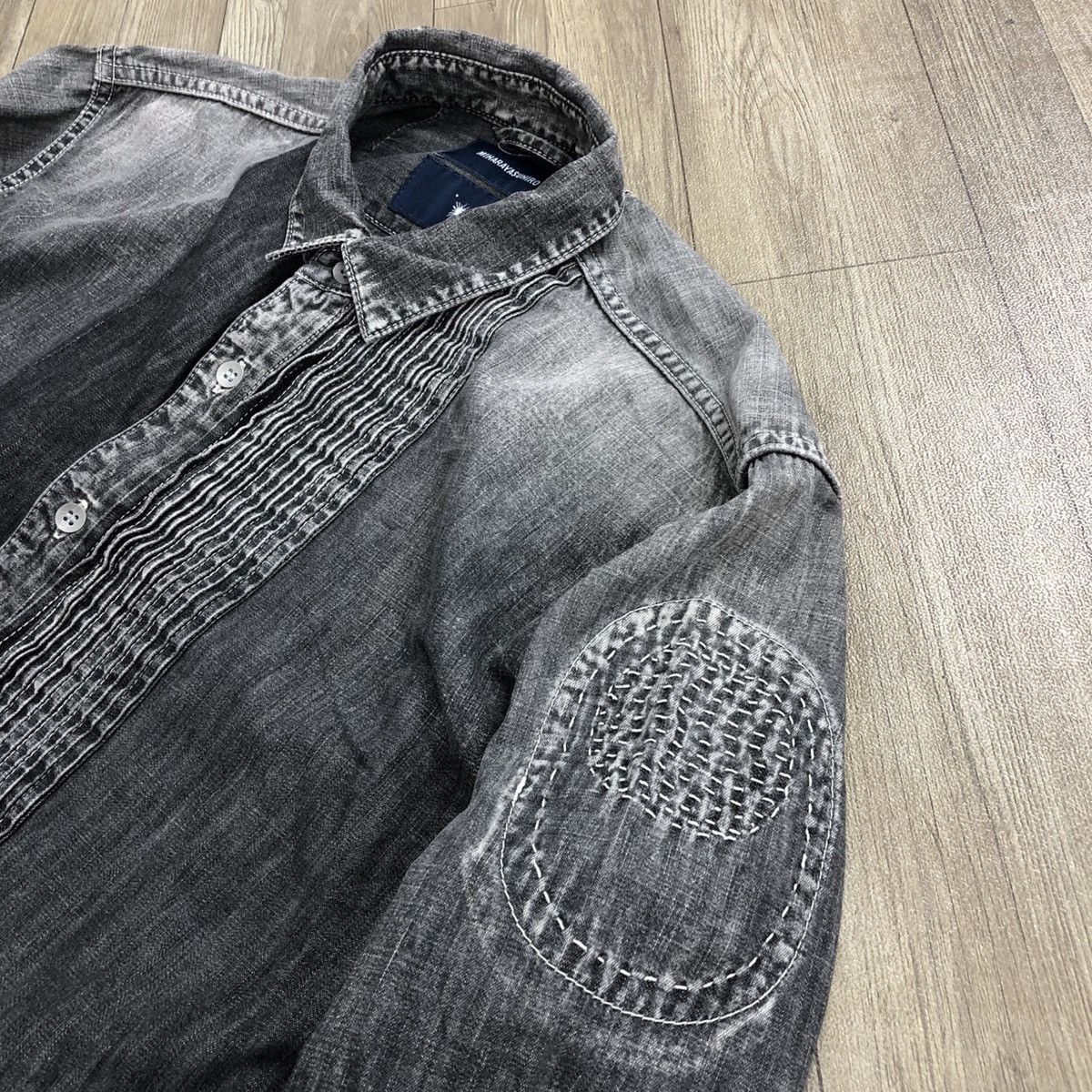 Maison MIHARA YASUHIRO Vintage Mihara Yasuhiro Sashiko Patchwork Washed Denim Shirt Size US L / EU 52-54 / 3 - 14 Thumbnail