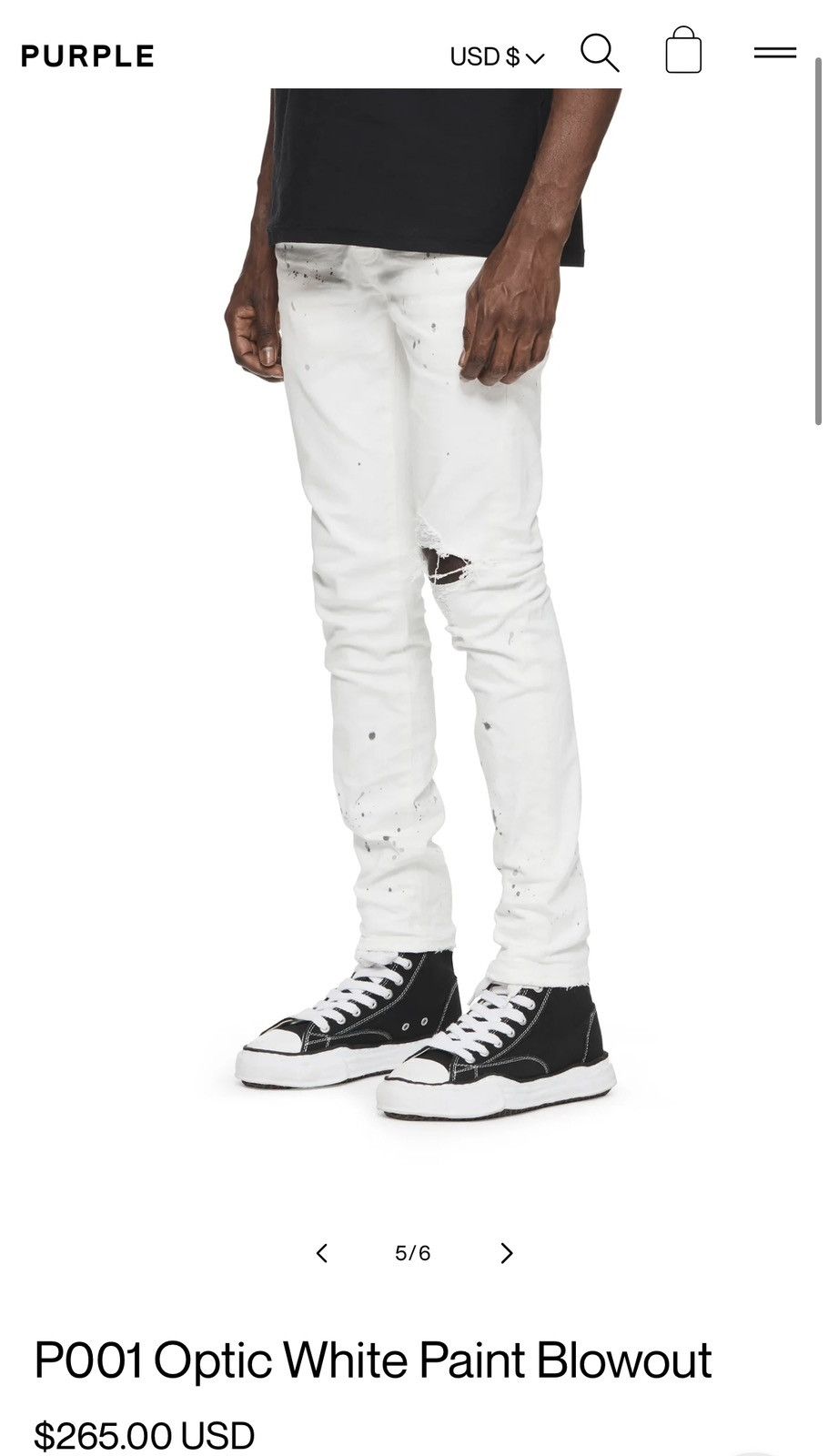 Purple P001 Optic White Paint Blowout Size US 36 / EU 52 - 15 Thumbnail